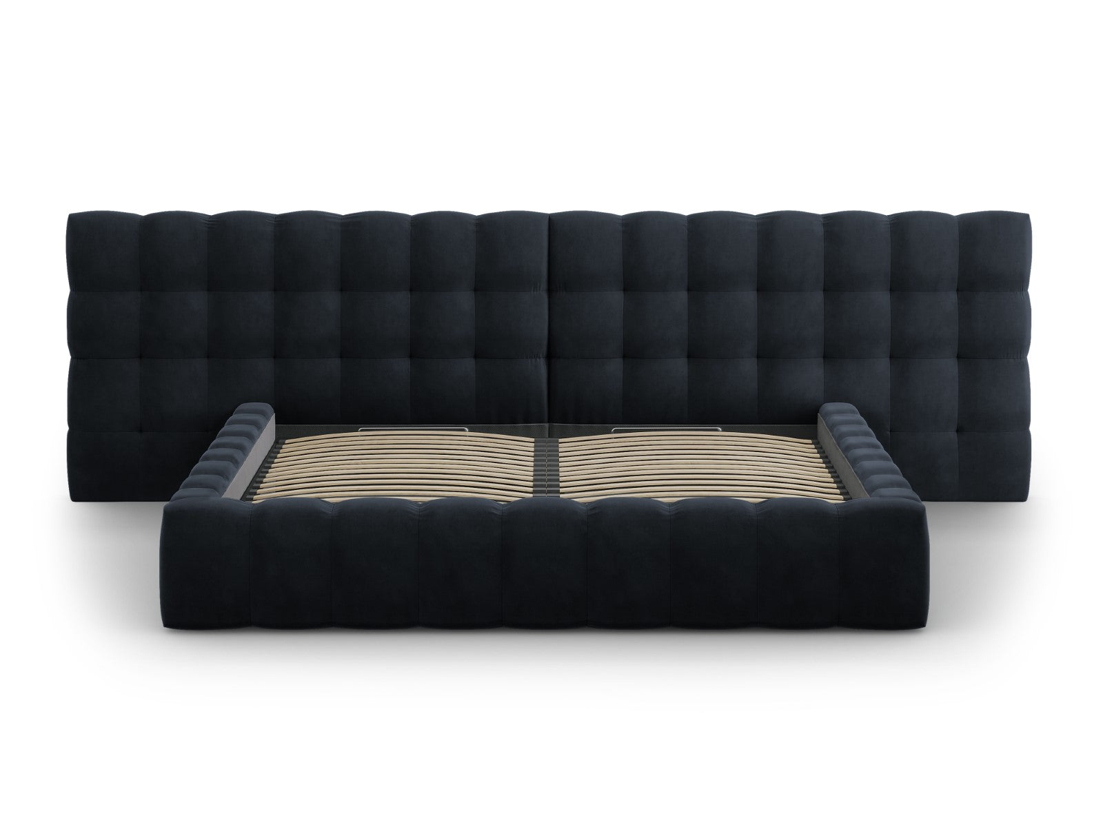 Mamaia Bettgestell mit doppeltem Kopfteil und Staufach