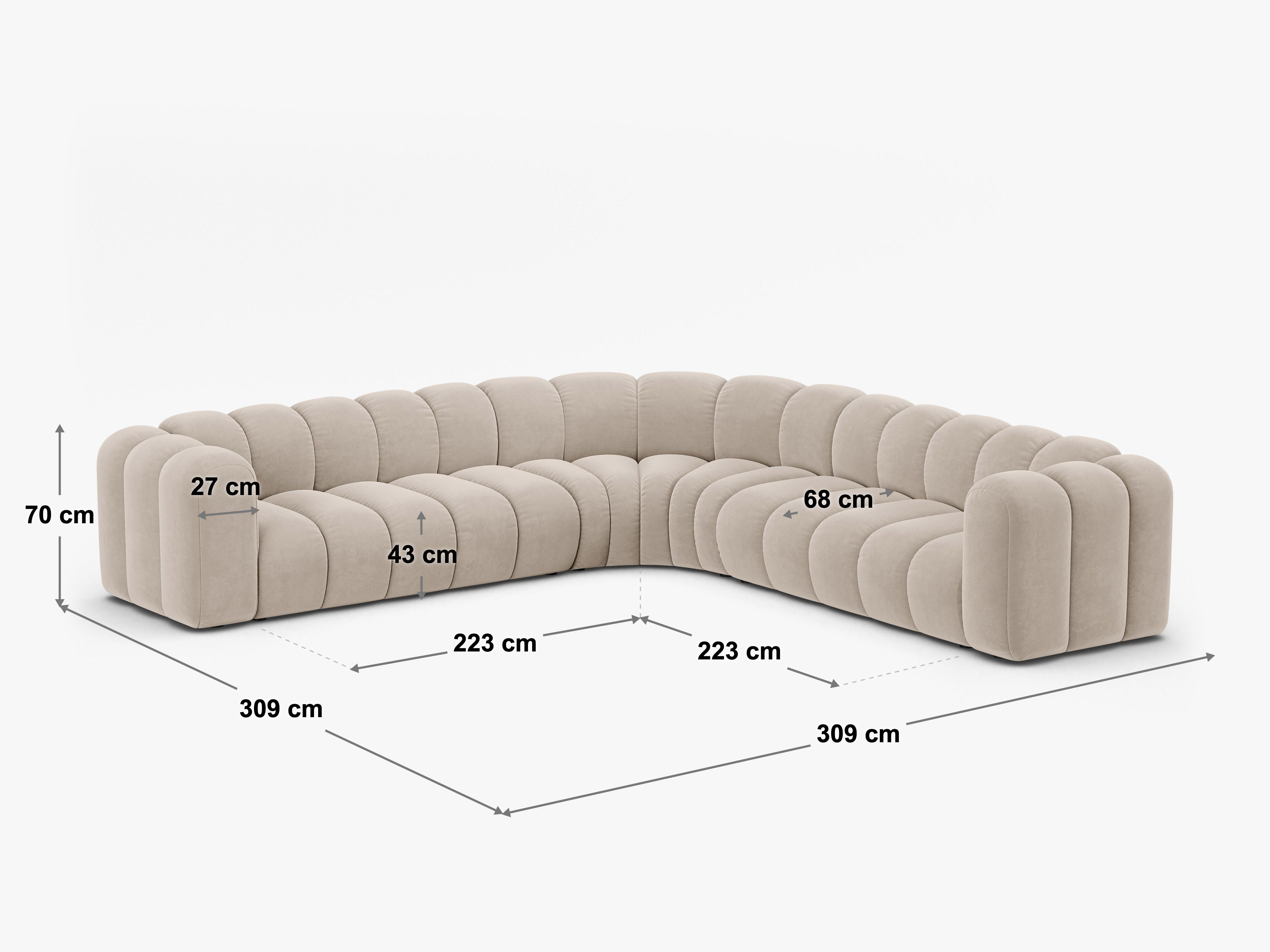 Sitzgarnitur Lupine 309x309 cm, Material: Samt