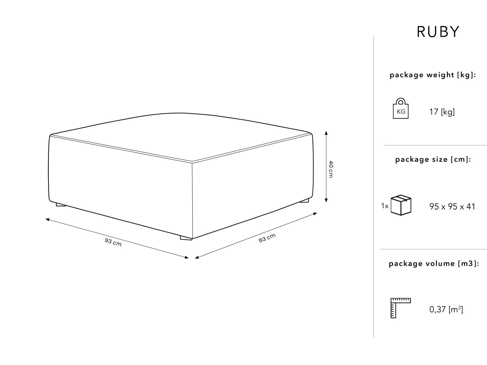 Ruby Hocker, 93x93cm, Material: Samt