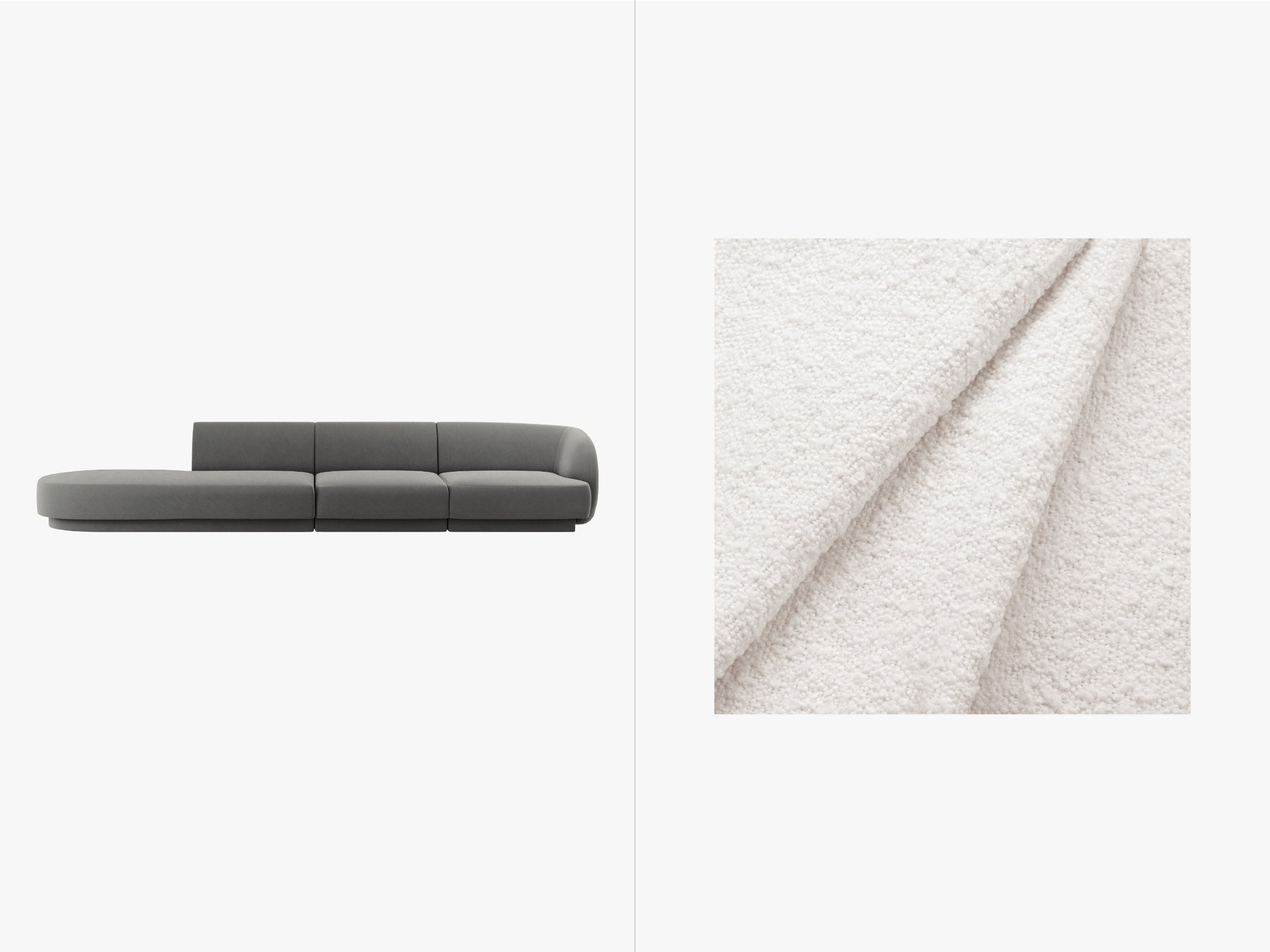 Sofa Miley 323x90cm, Material: Bouclé