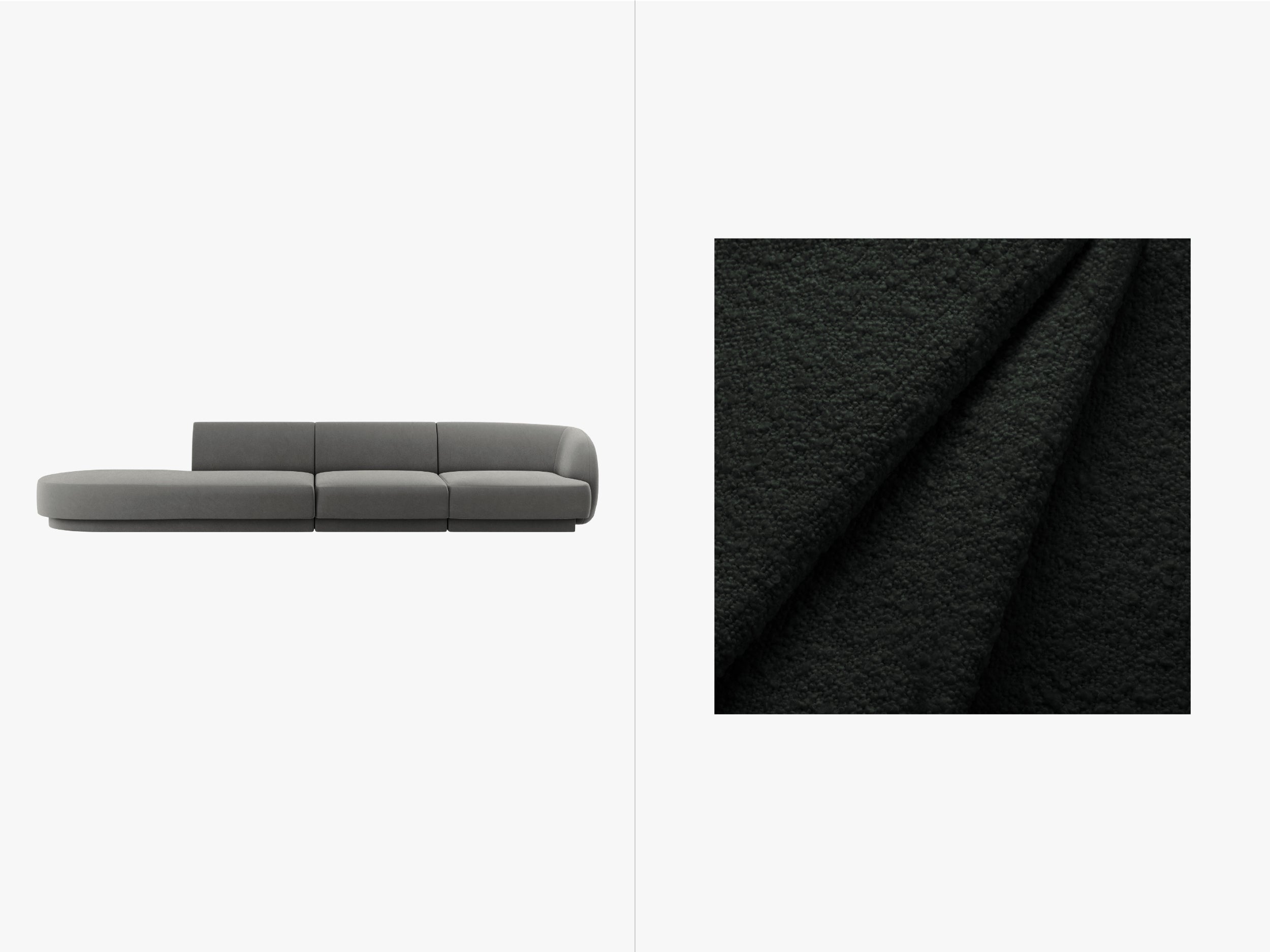 Sofa Miley 323x90cm, Material: Bouclé