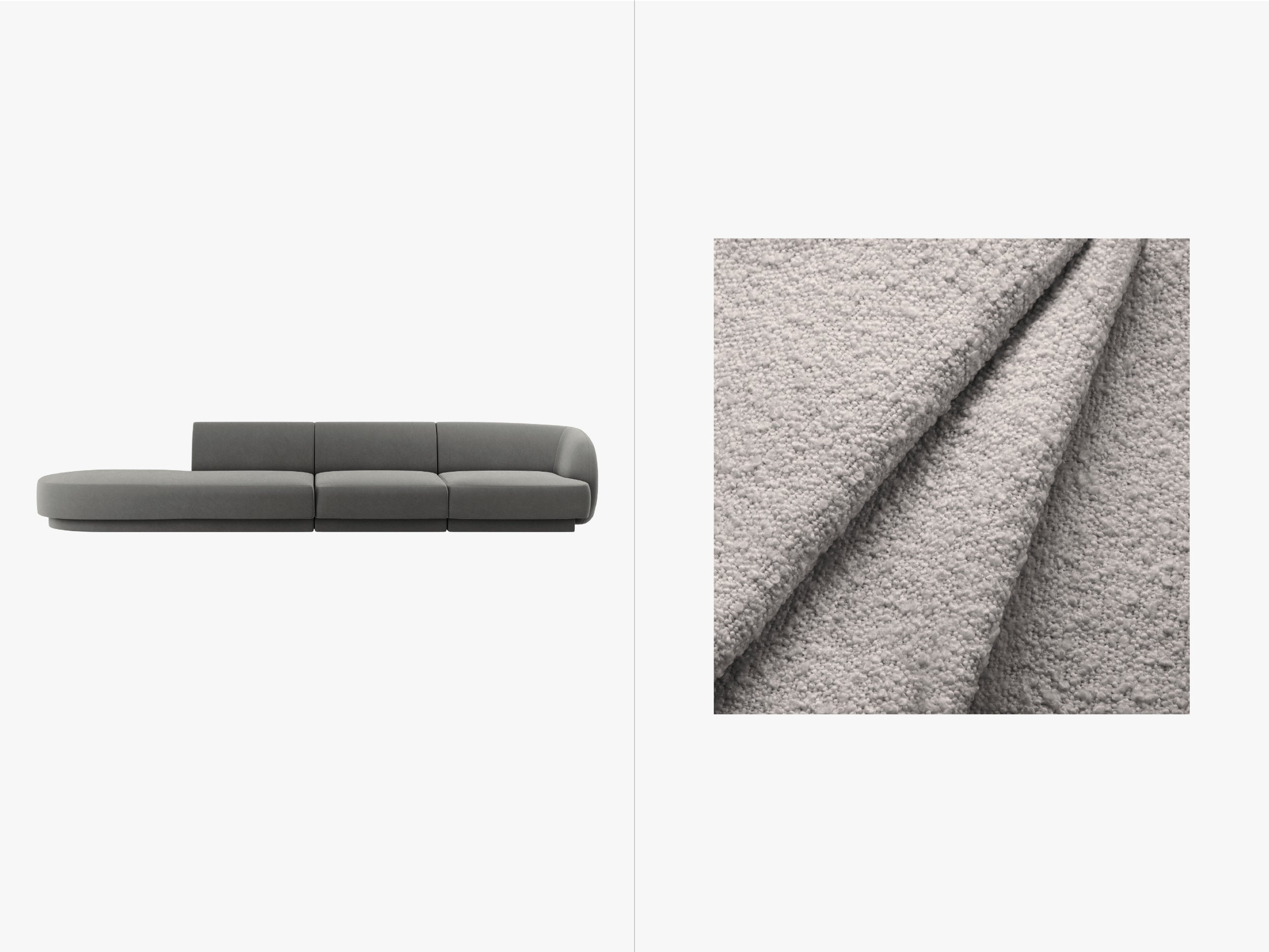 Sofa Miley 323x90cm, Material: Bouclé