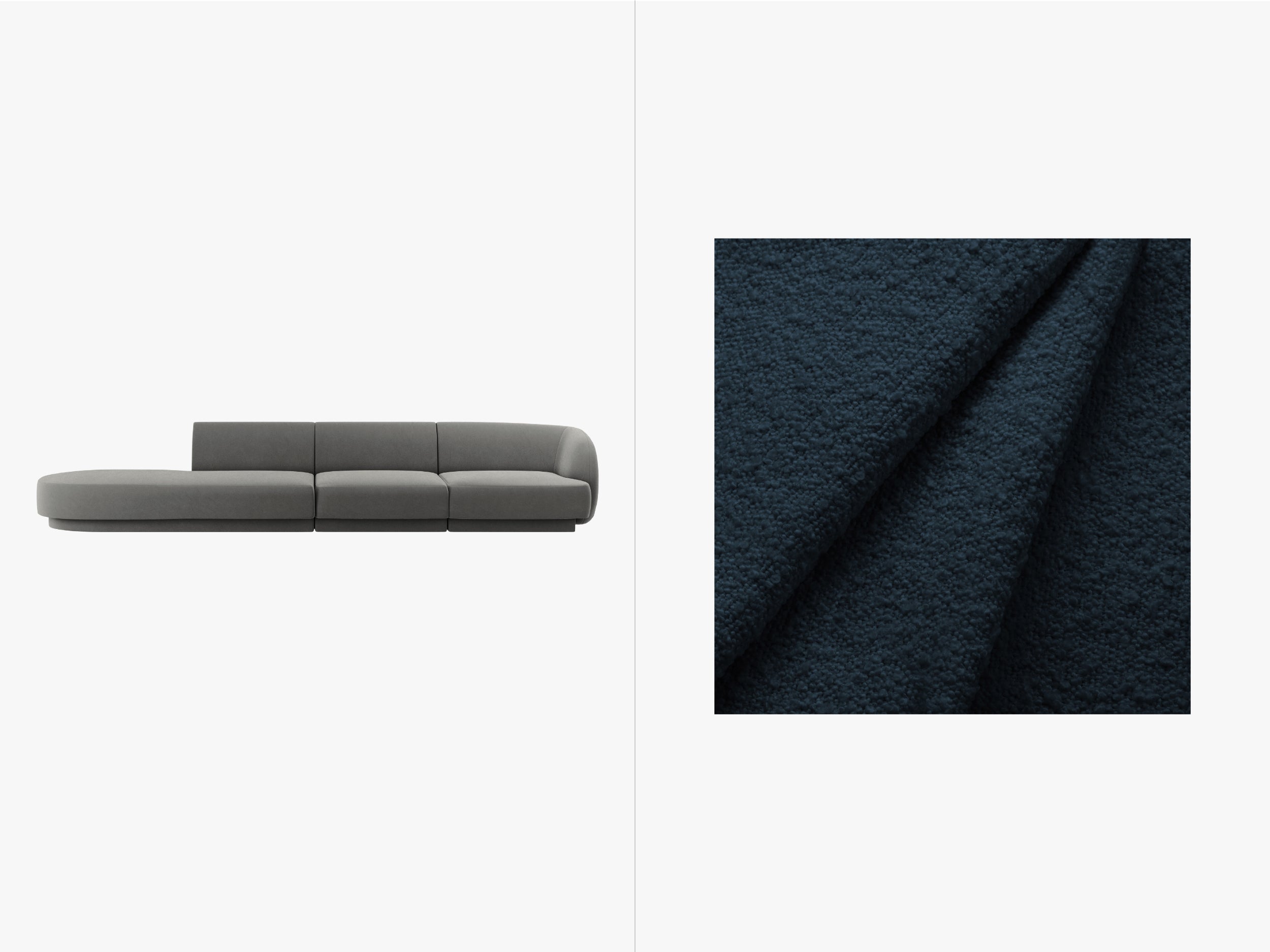 Sofa Miley 323x90cm, Material: Bouclé