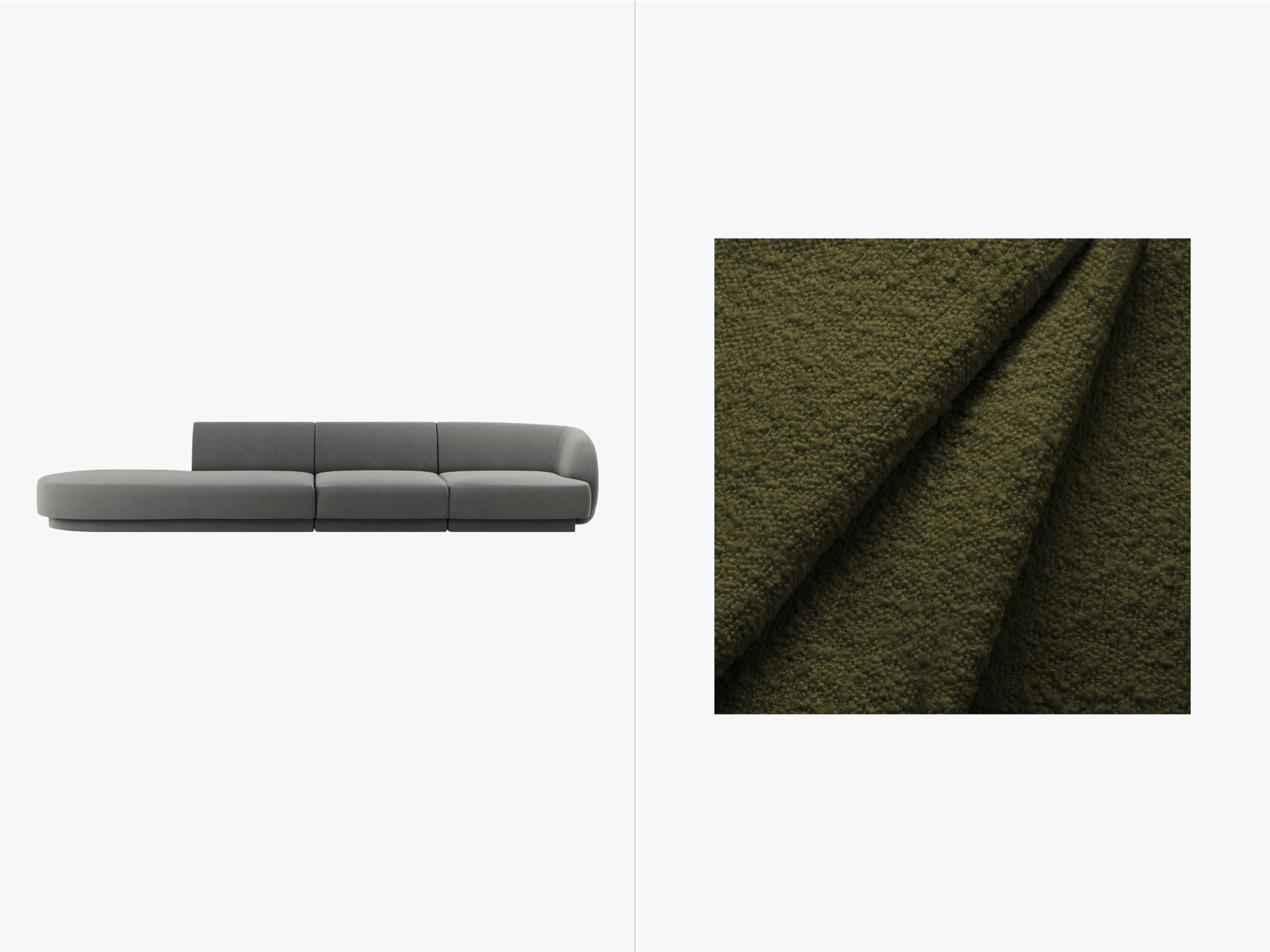 Sofa Miley 323x90cm, Material: Bouclé