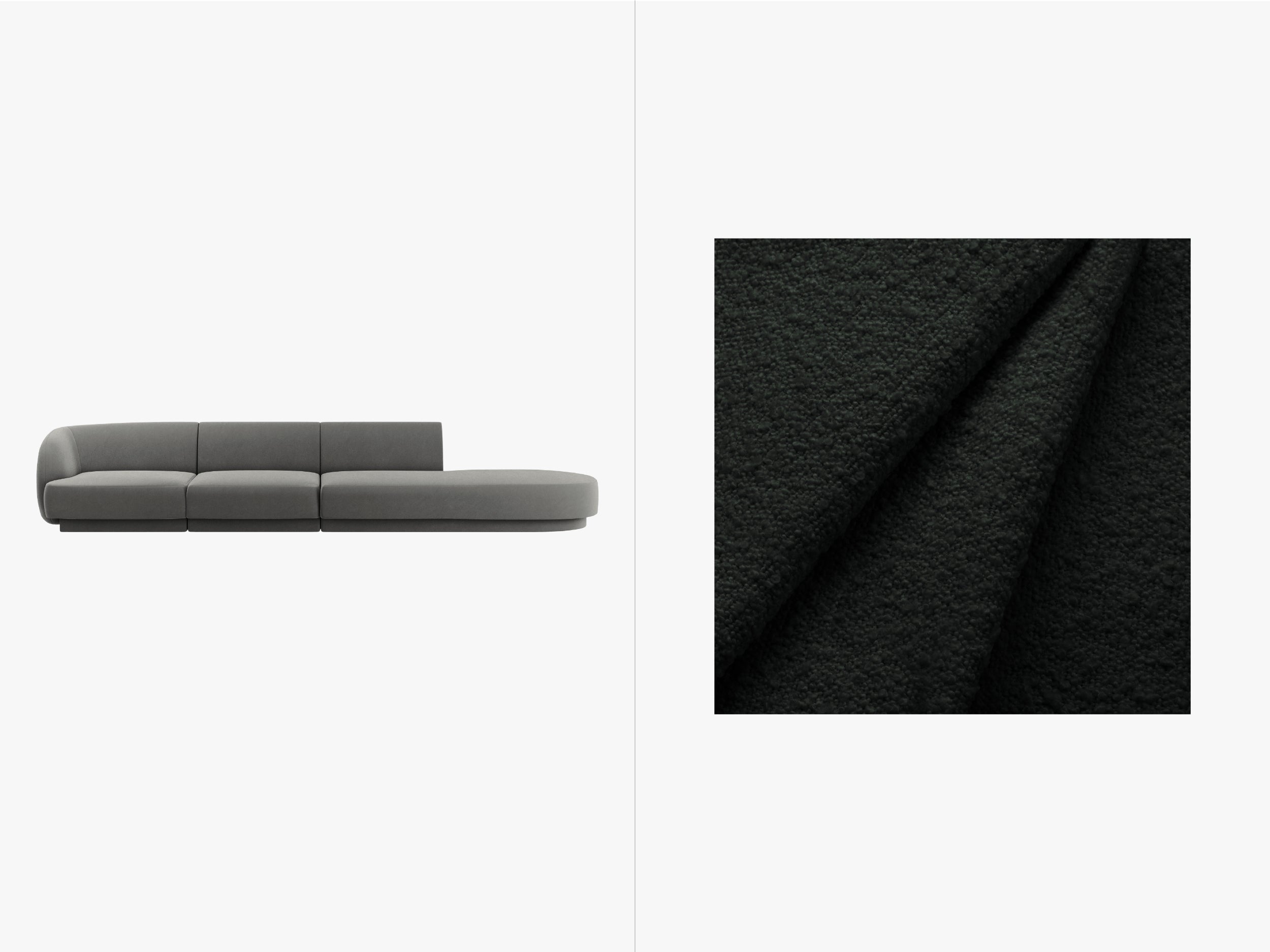 Sofa Miley 323x90cm, Material: Bouclé