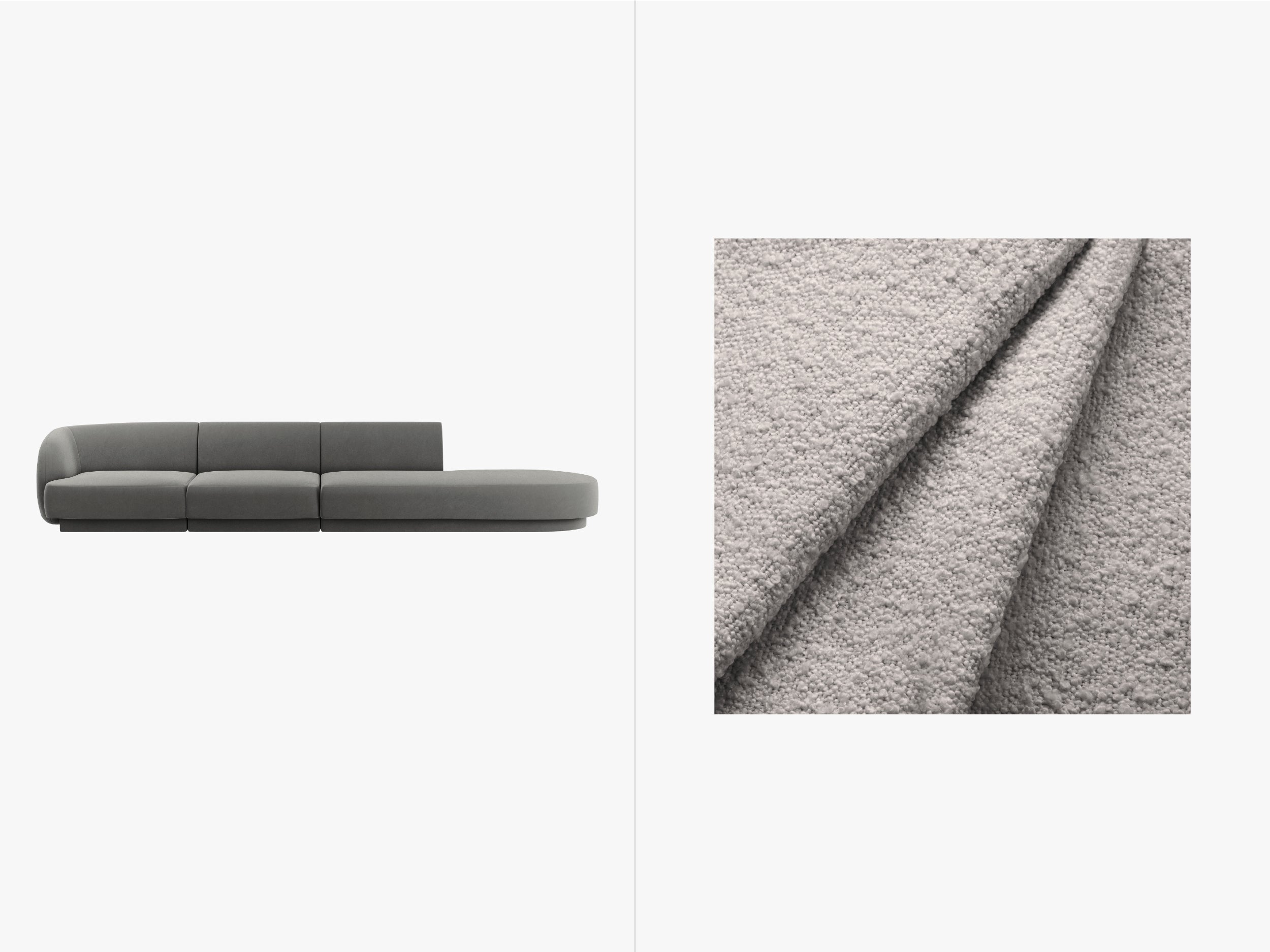 Sofa Miley 323x90cm, Material: Bouclé