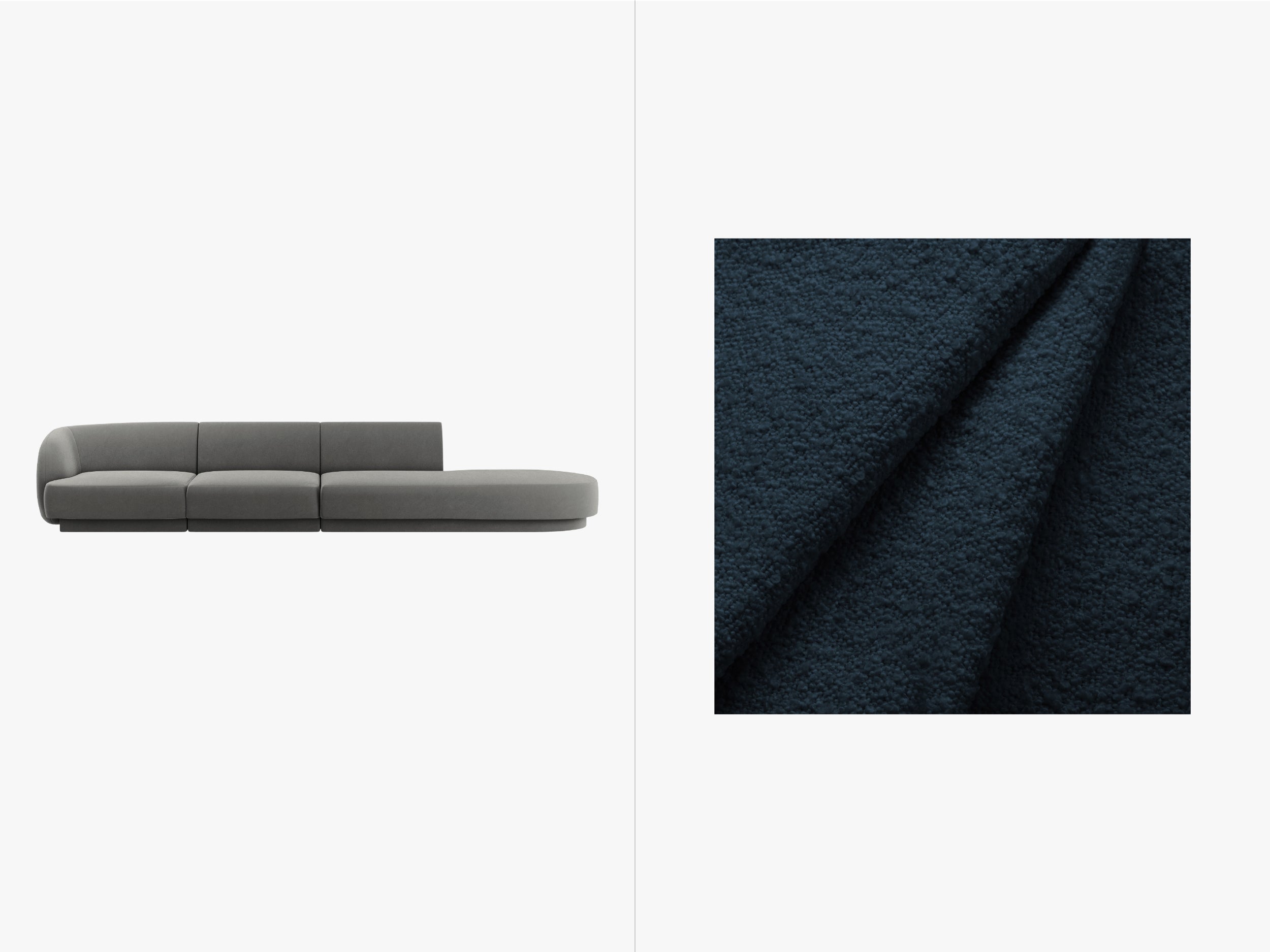 Sofa Miley 323x90cm, Material: Bouclé