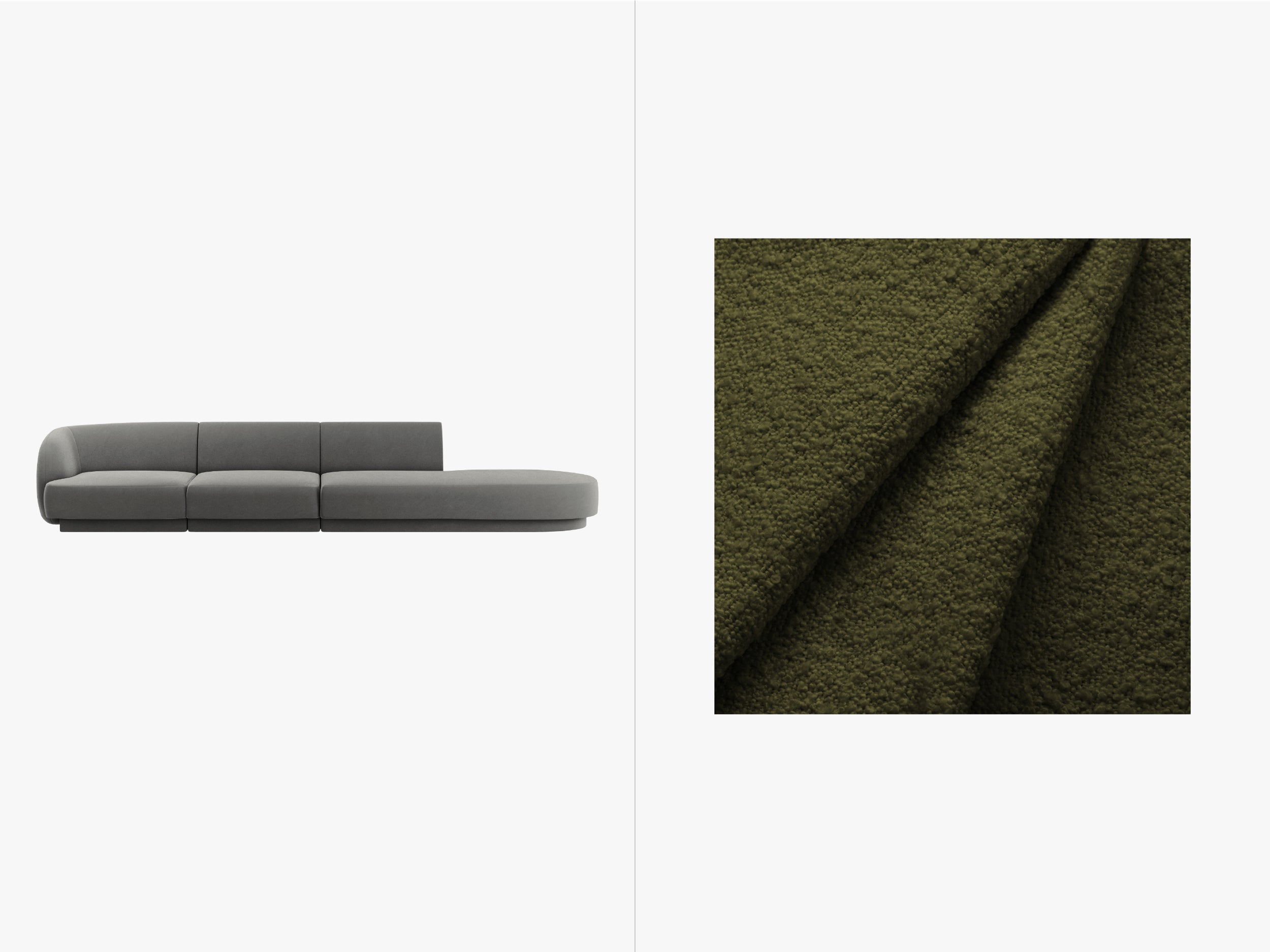 Sofa Miley 323x90cm, Material: Bouclé
