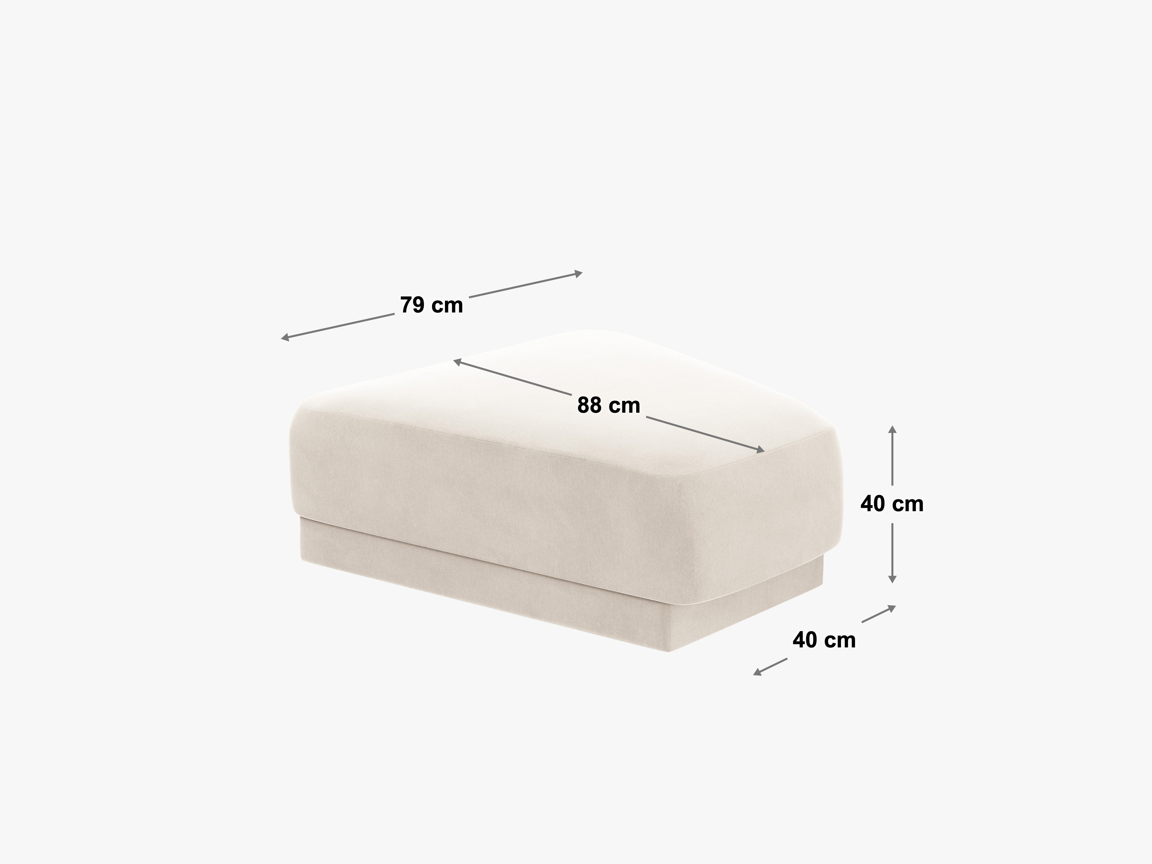 Miley Hocker 79x88cm, Material: Samt