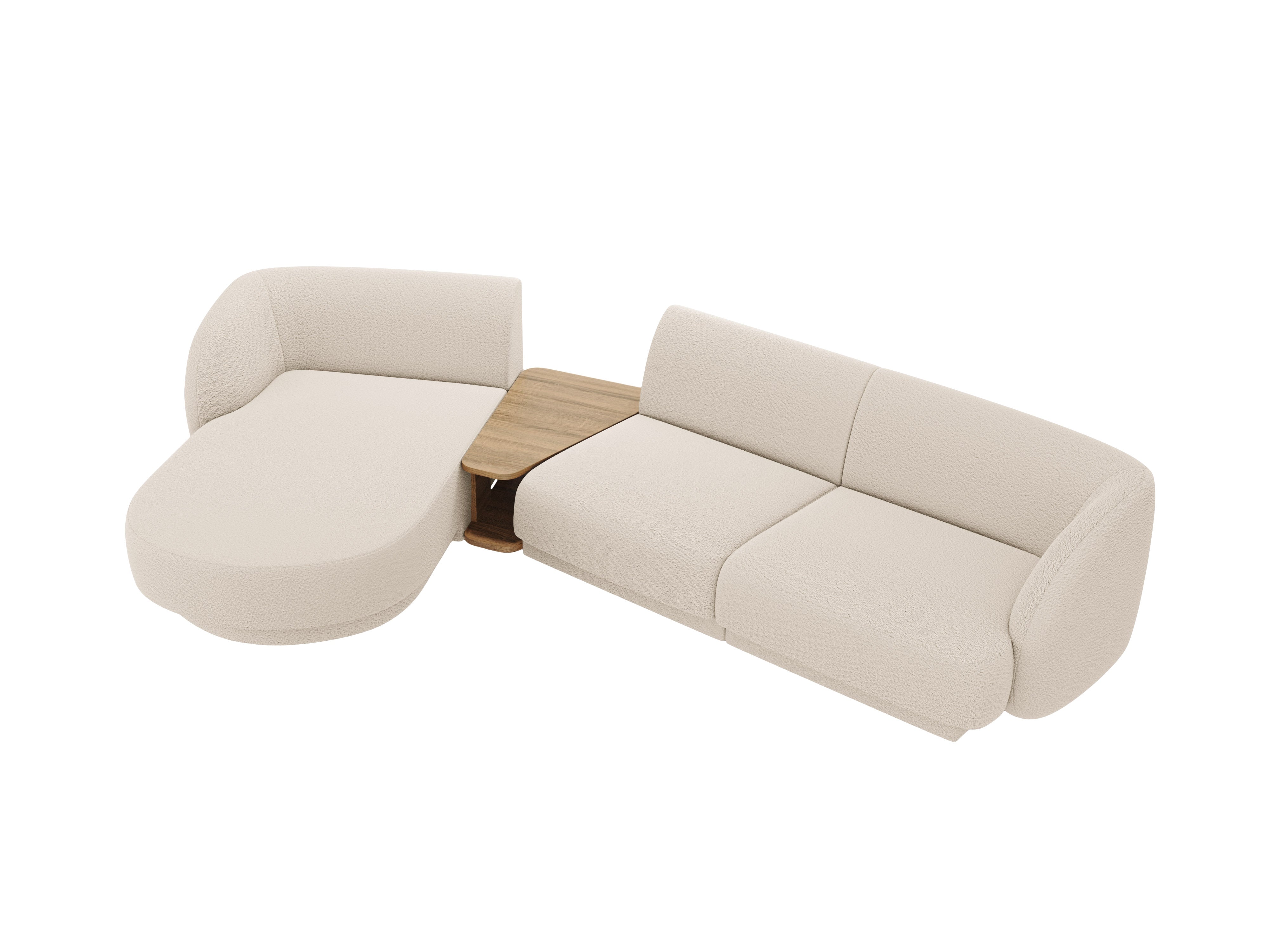 Sitzgarnitur Miley 303x178 cm, Material: Bouclé