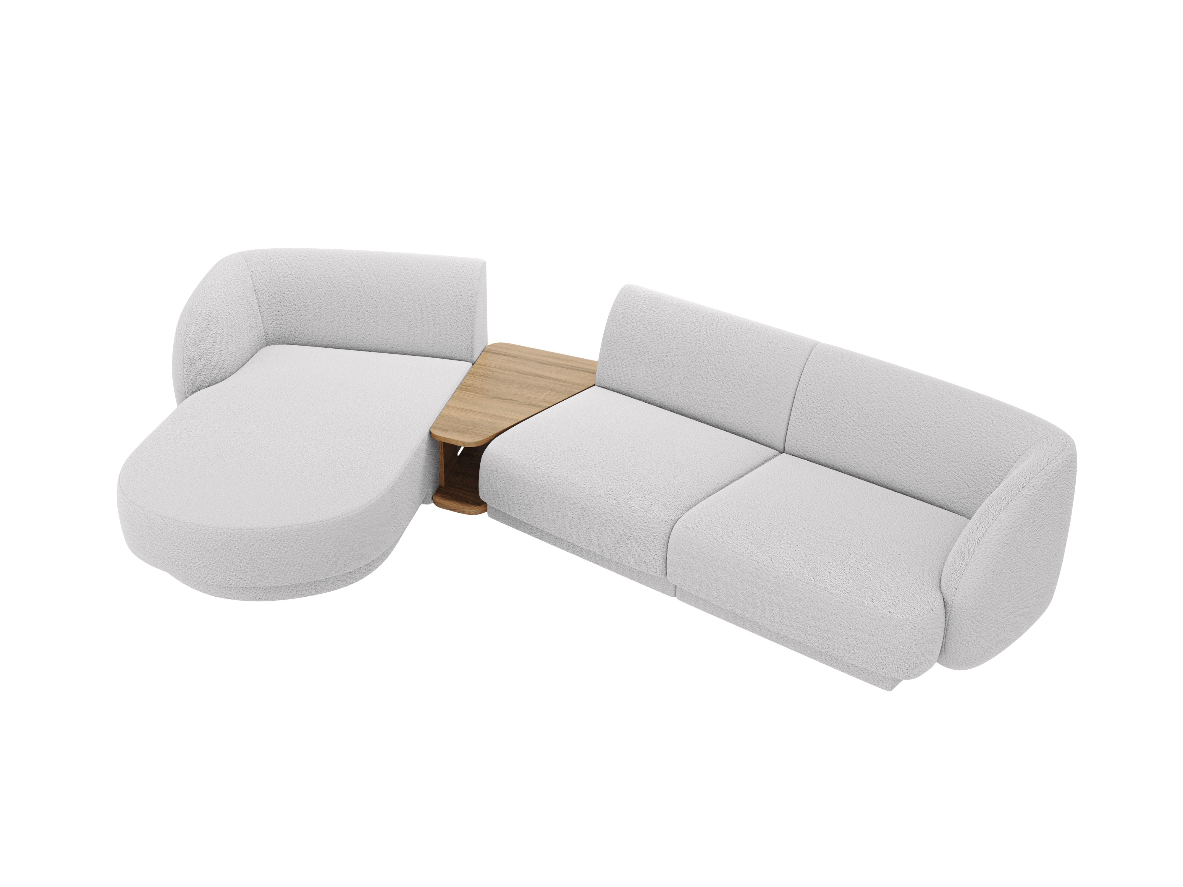 Sitzgarnitur Miley 303x178 cm, Material: Bouclé