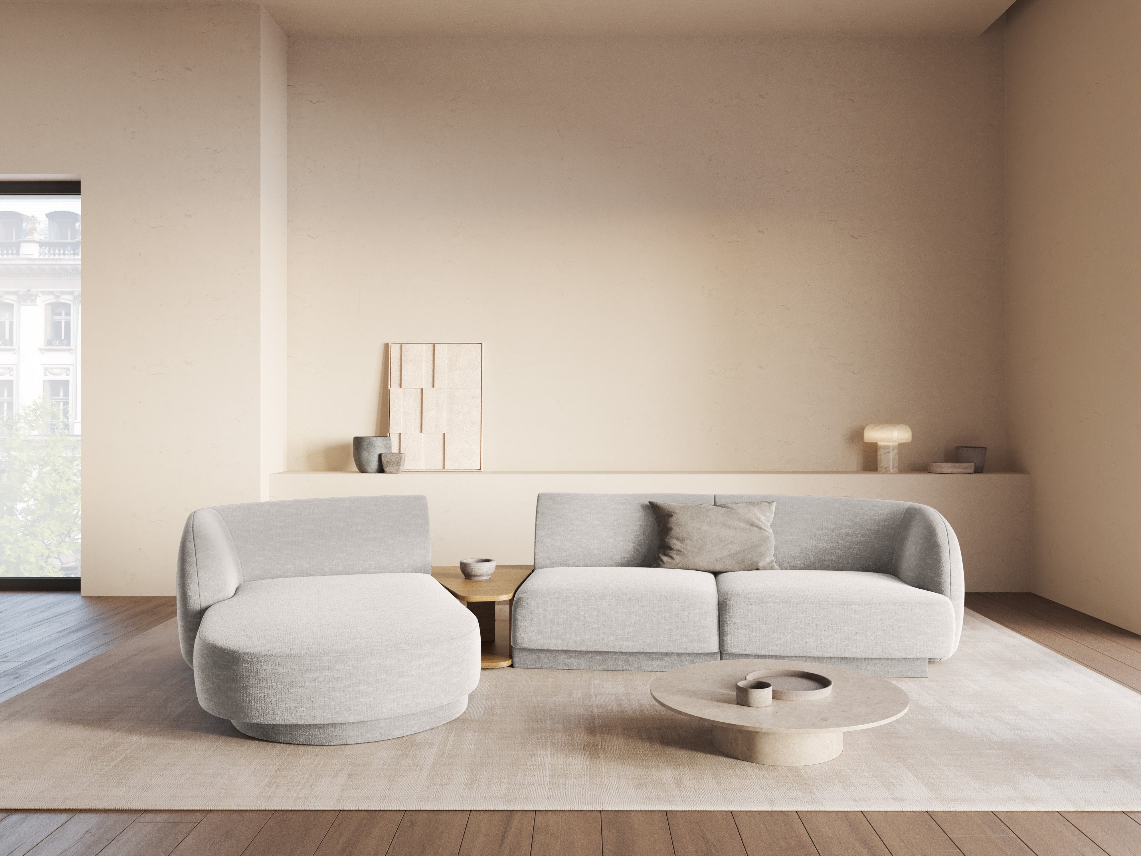 Sitzgarnitur Miley 303x178 cm, Material: Chenille