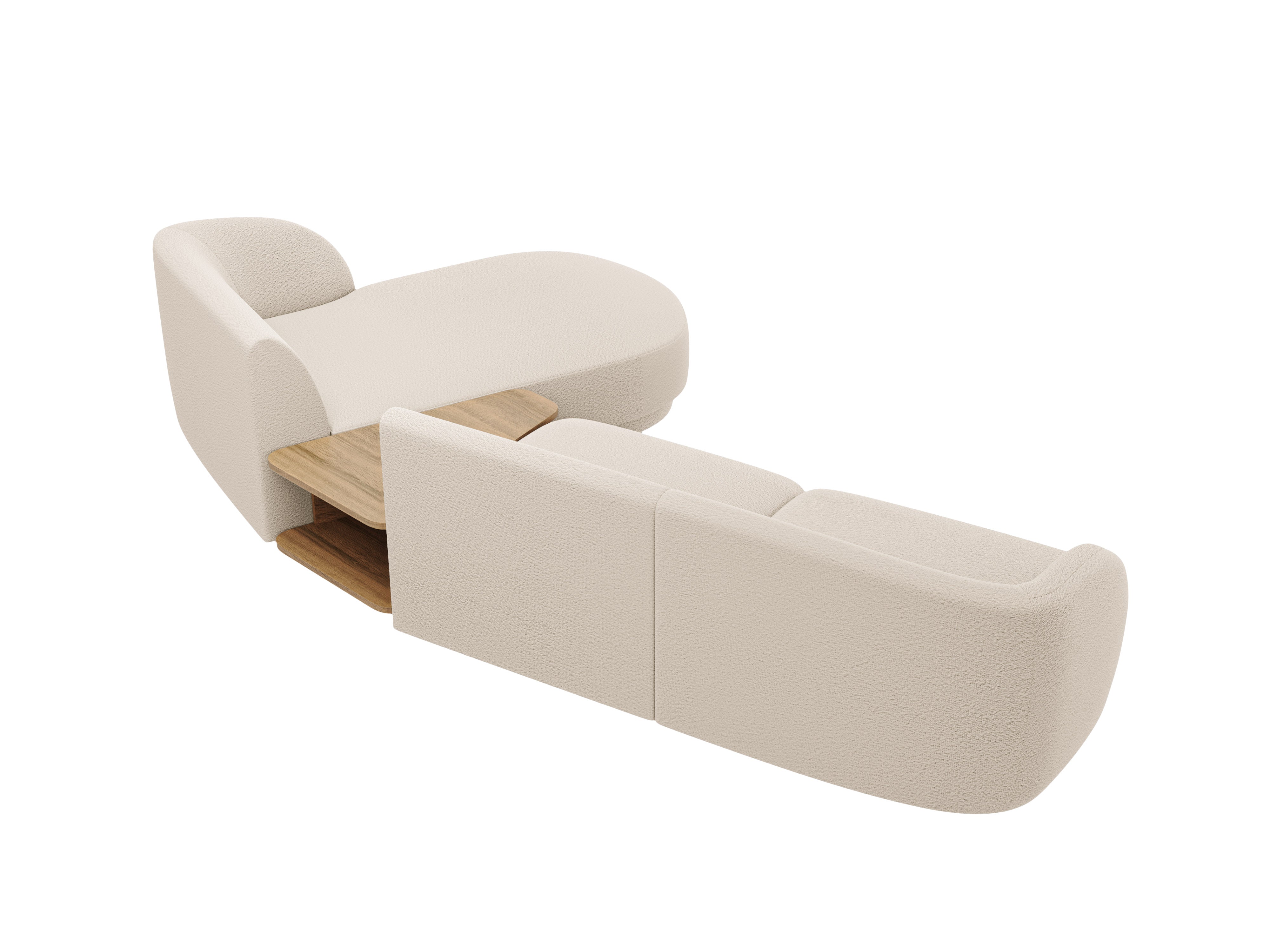 Sitzgarnitur Miley 303x178 cm, Material: Bouclé