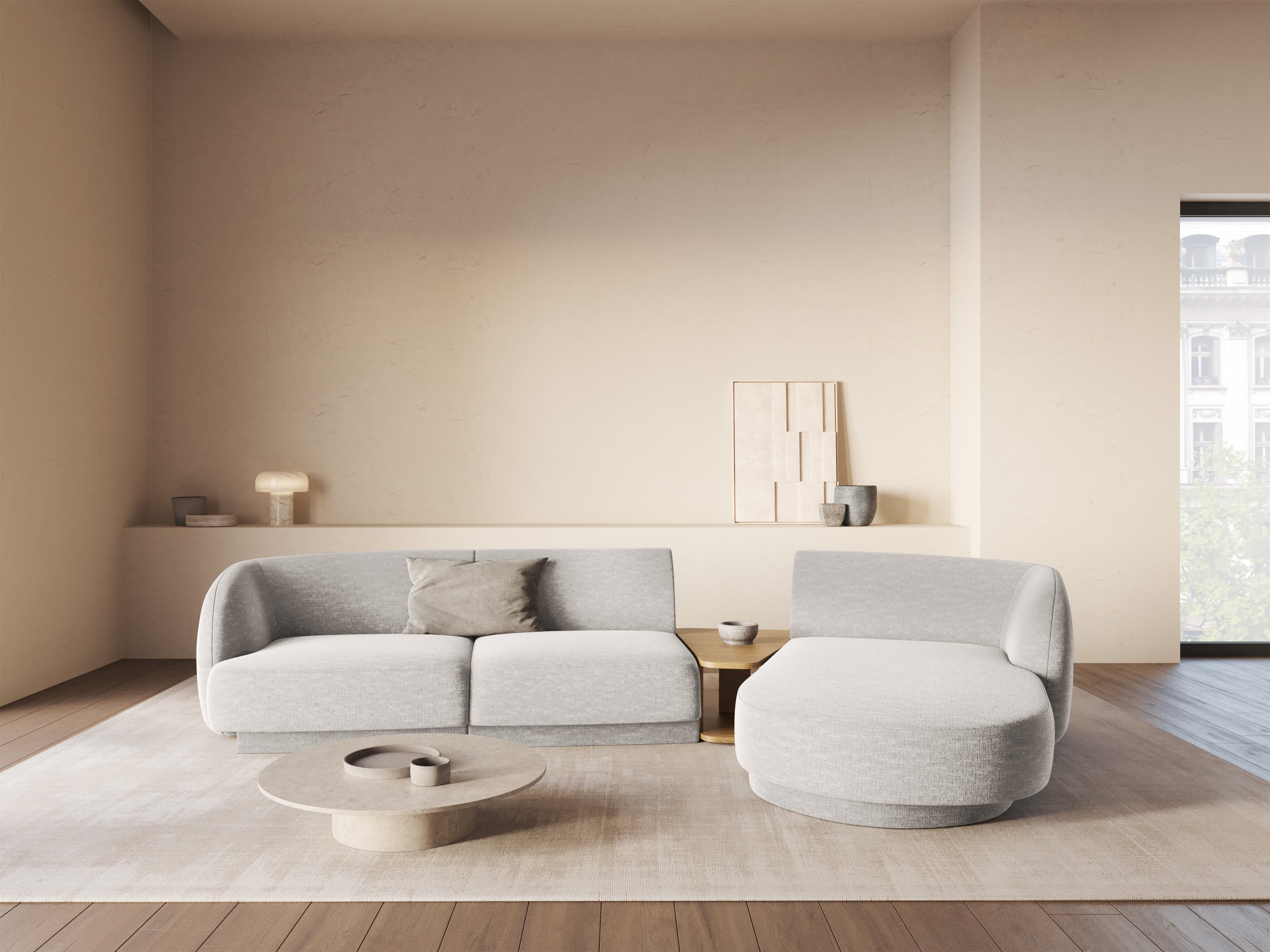 Sitzgarnitur Miley 303x178 cm, Material: Chenille
