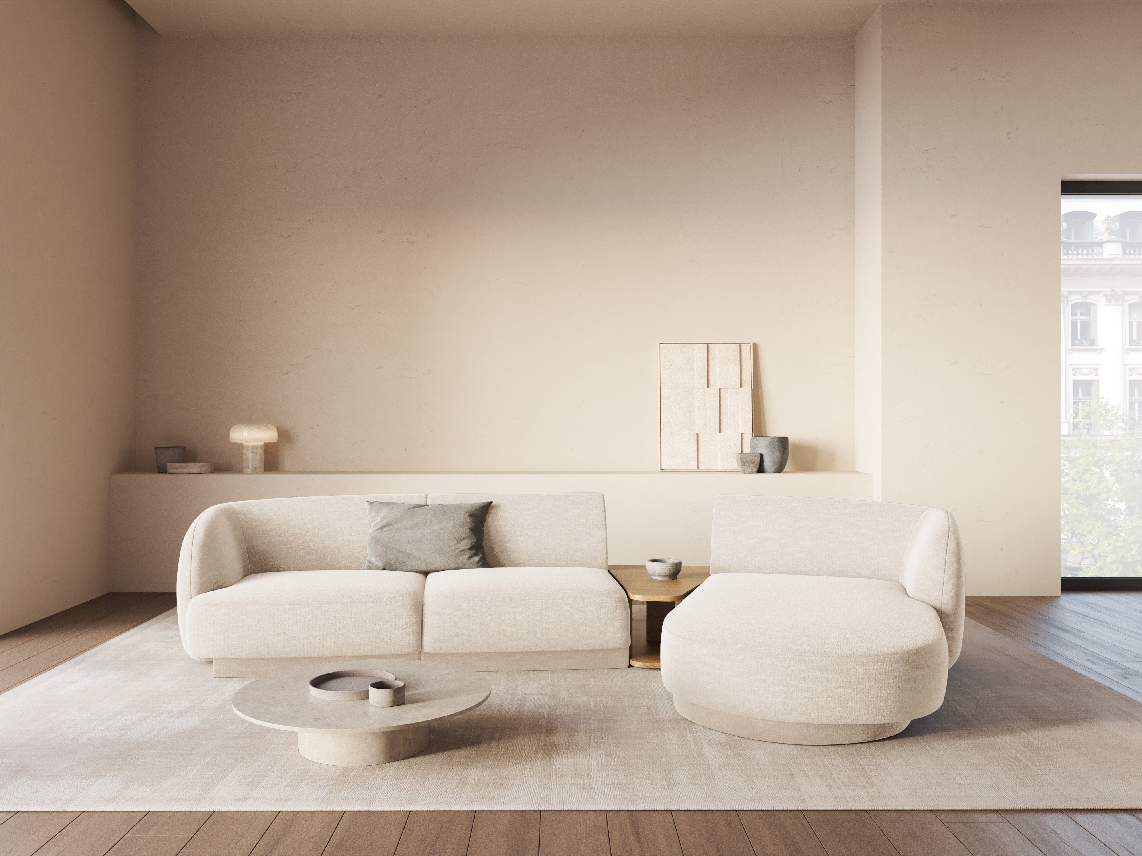 Sitzgarnitur Miley 303x178 cm, Material: Chenille