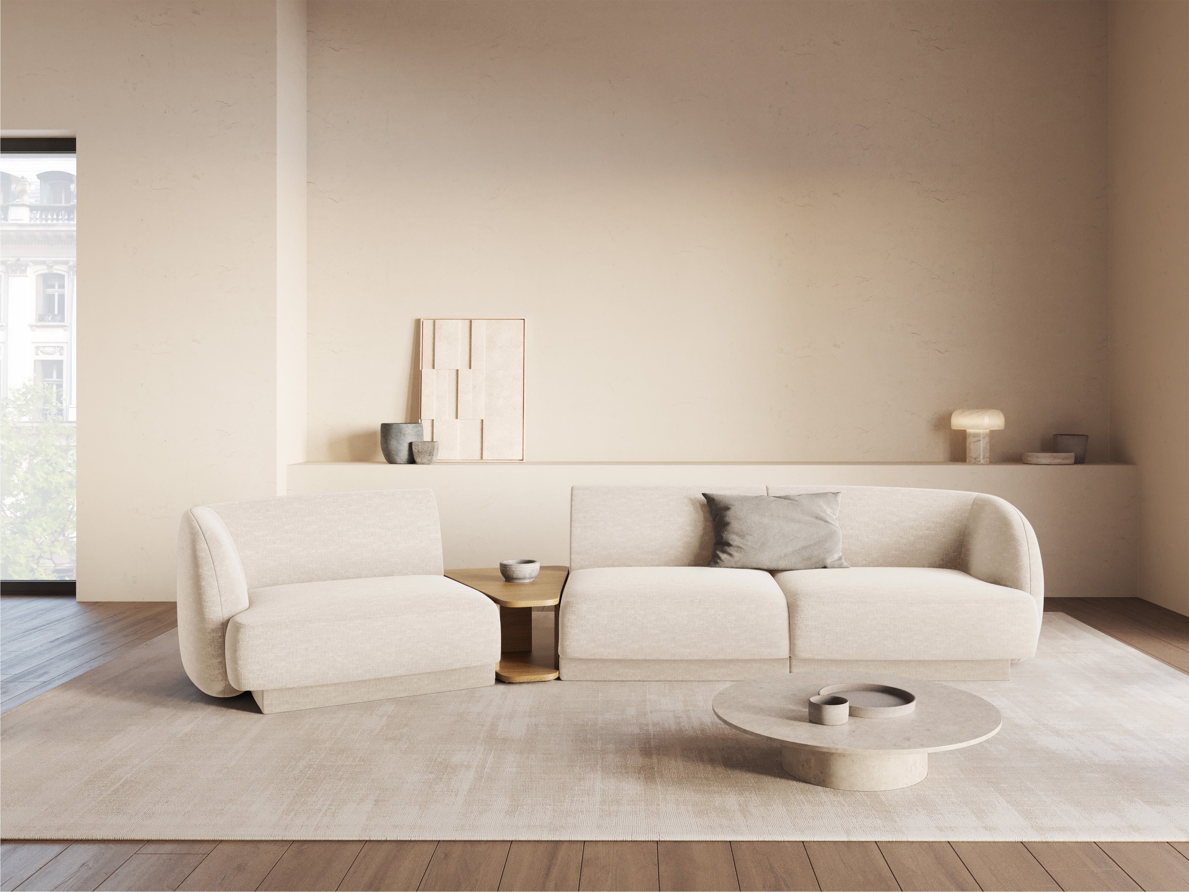 Sitzgarnitur Miley 303x126cm, Material: Chenille