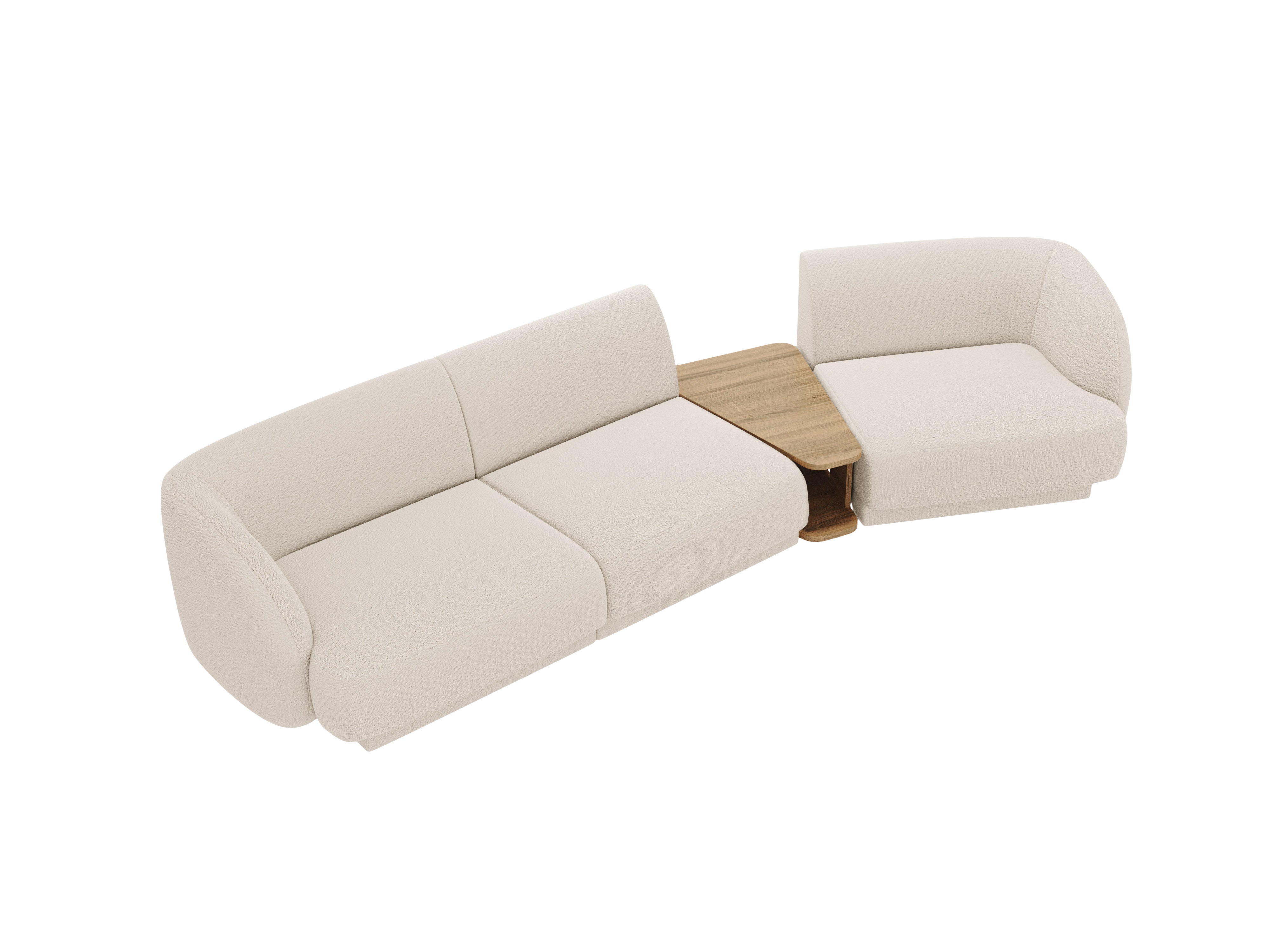 Sitzgarnitur Miley 303x126cm, Material: Bouclé