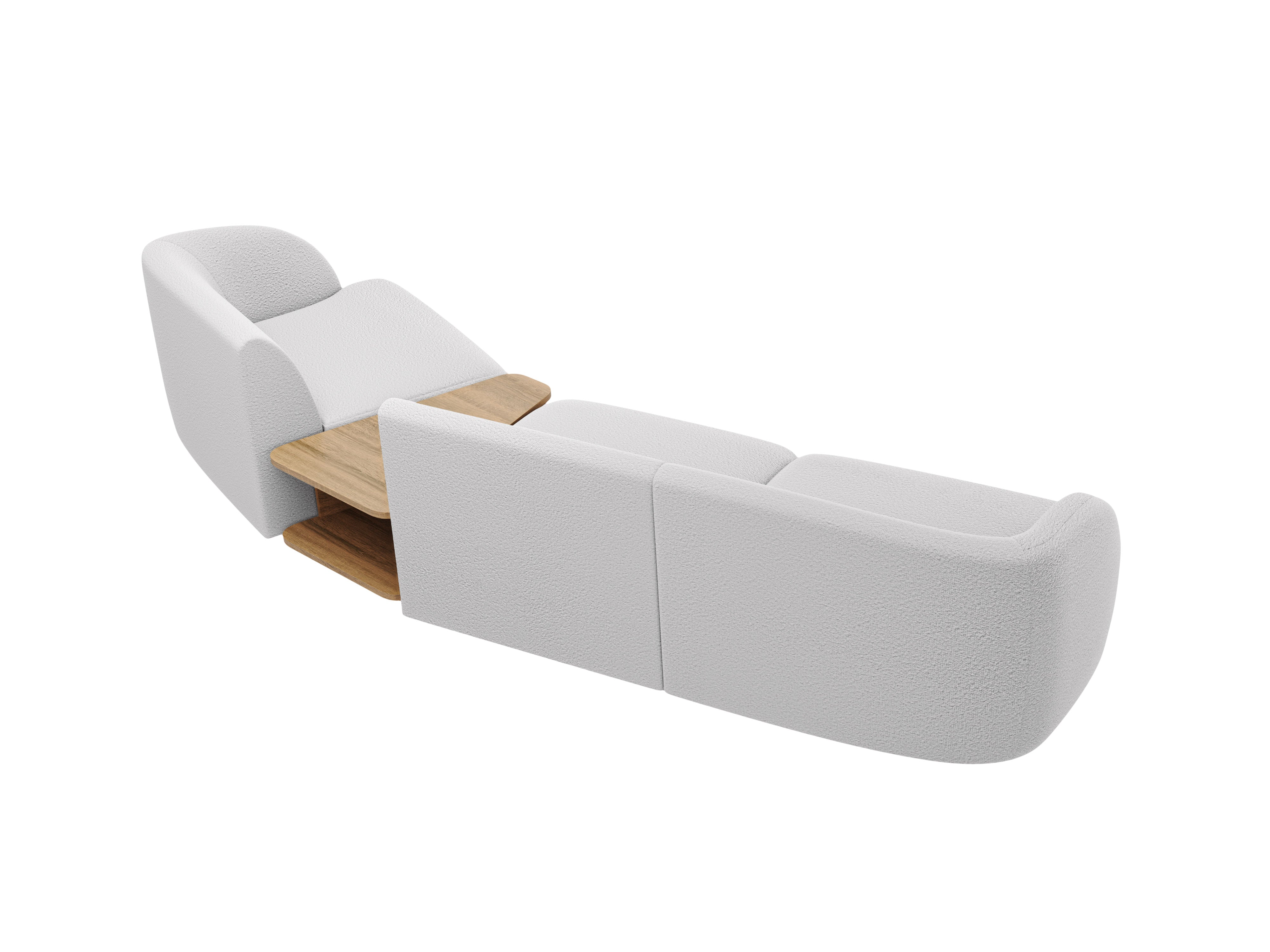 Sitzgarnitur Miley 303x126cm, Material: Bouclé