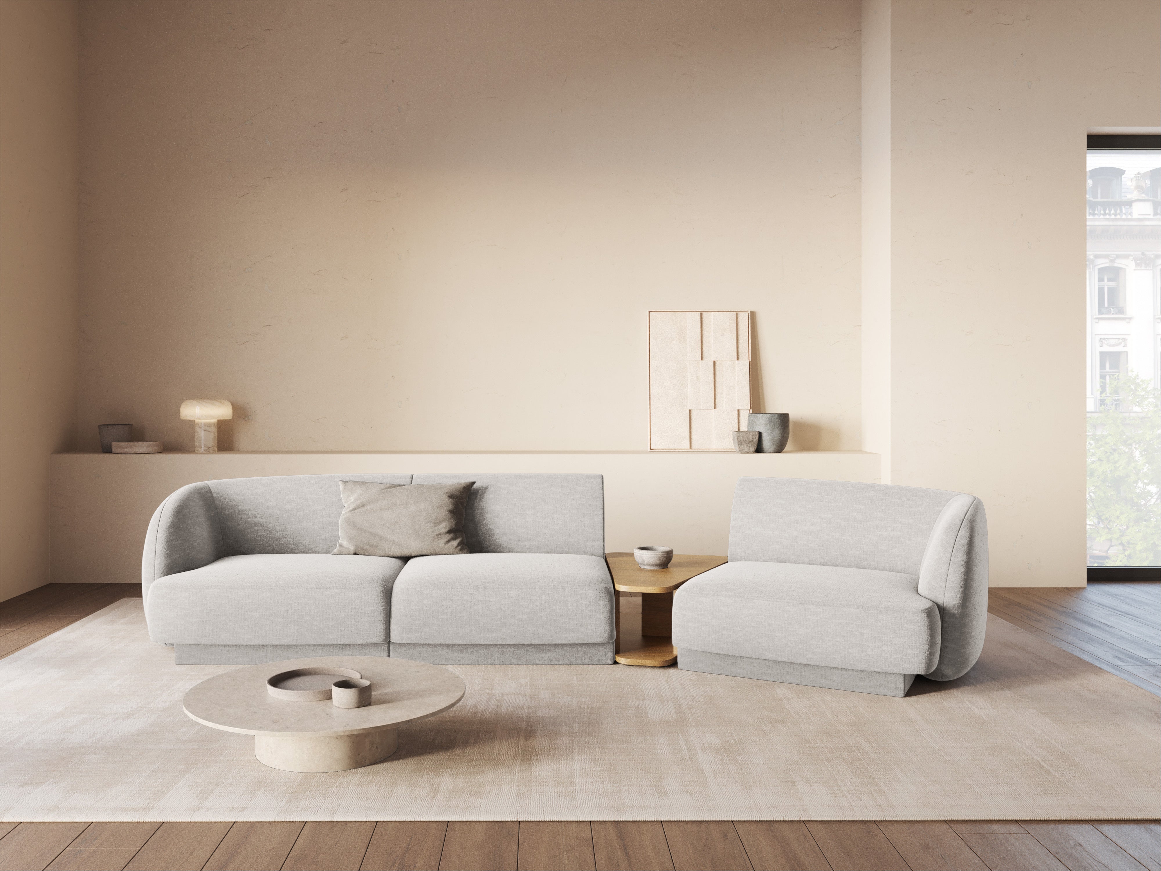 Sitzgarnitur Miley 303x126cm, Material: Chenille