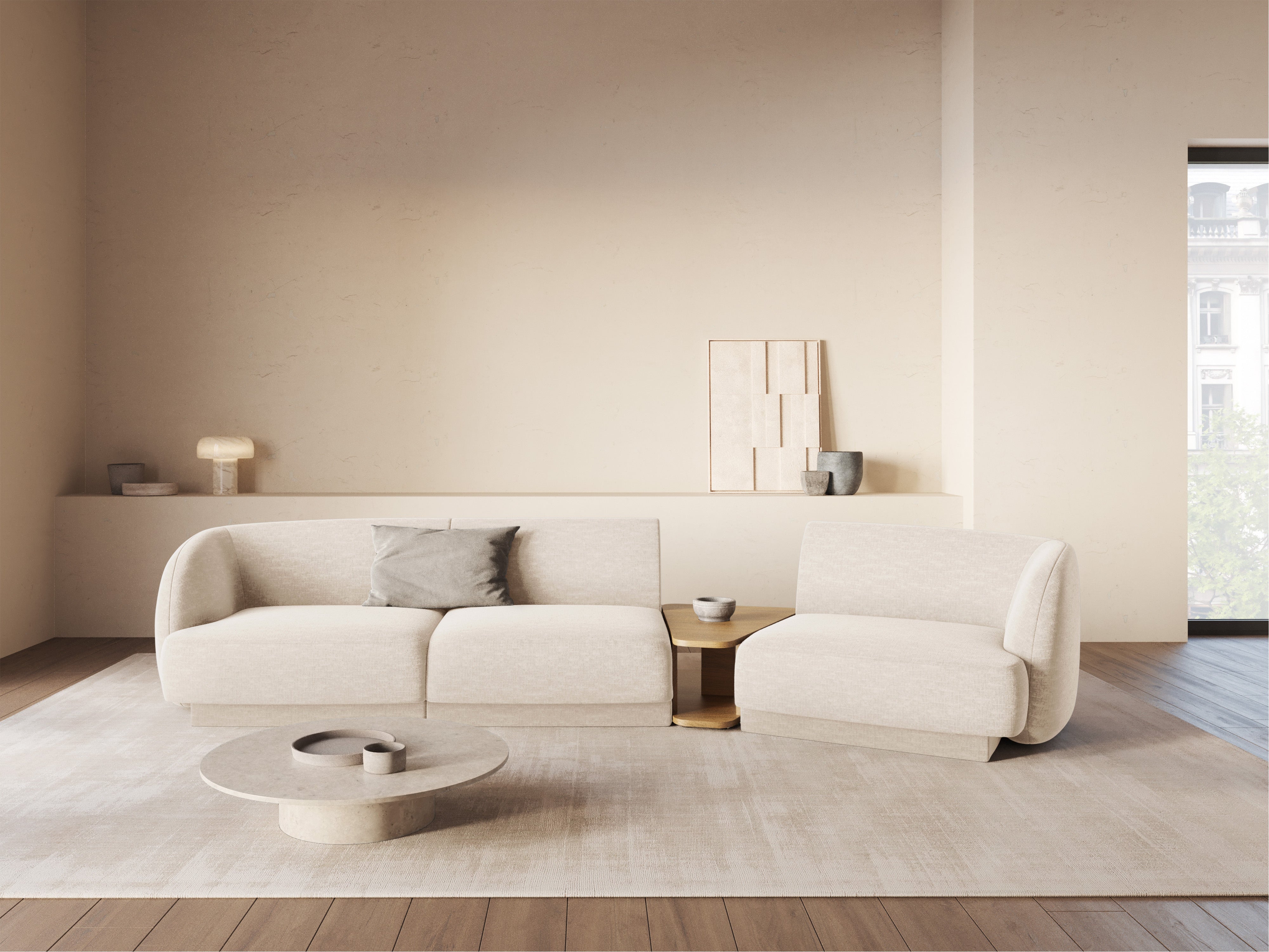 Sitzgarnitur Miley 303x126cm, Material: Chenille