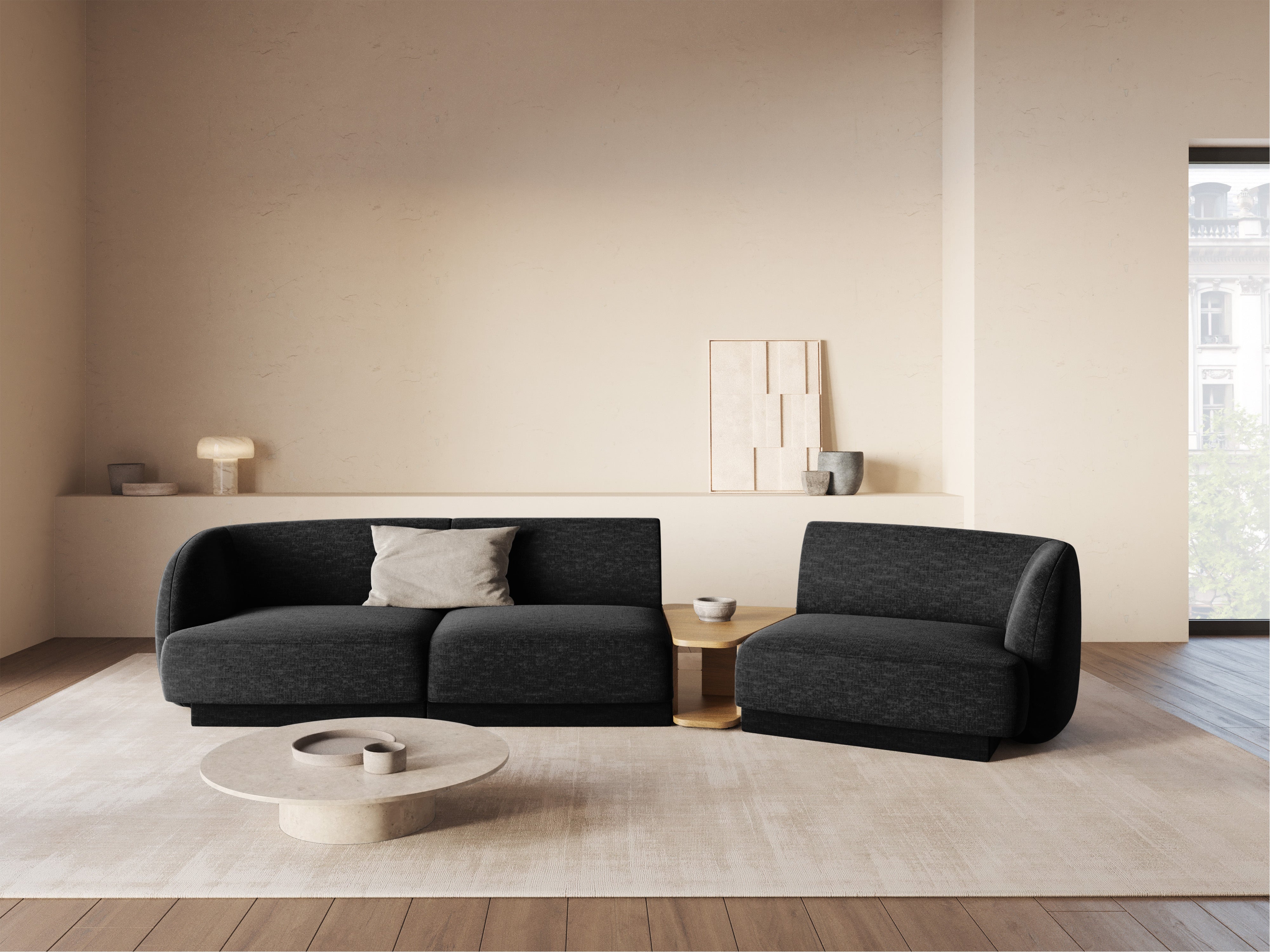 Sitzgarnitur Miley 303x126cm, Material: Chenille