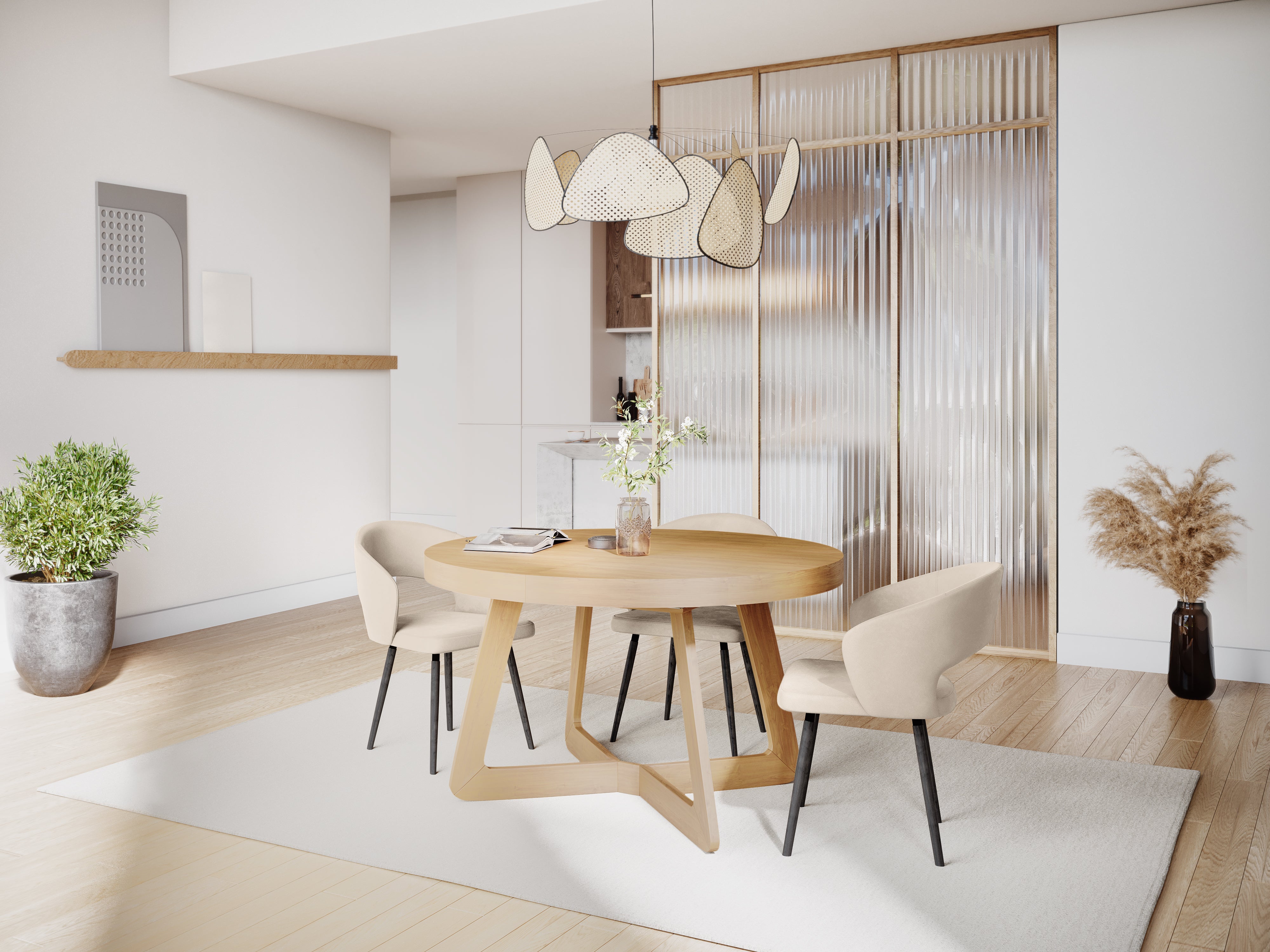 Ausziehbarer Esstisch Dustin 130/230x130cm, Material: Eiche 