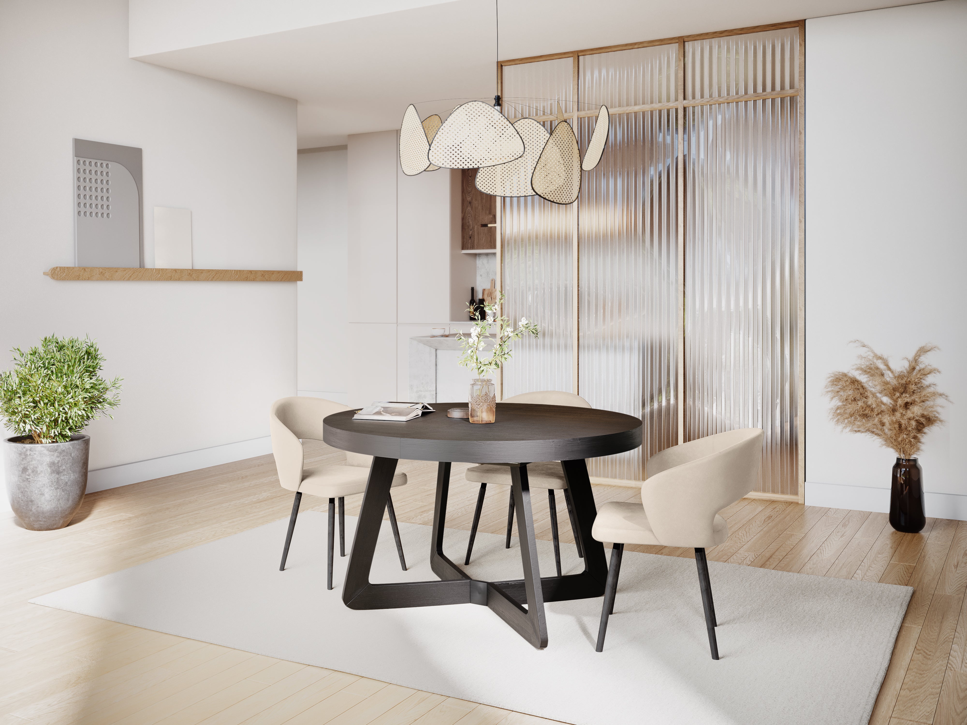 Ausziehbarer Esstisch Dustin 130/230x130cm, Material: Eiche 