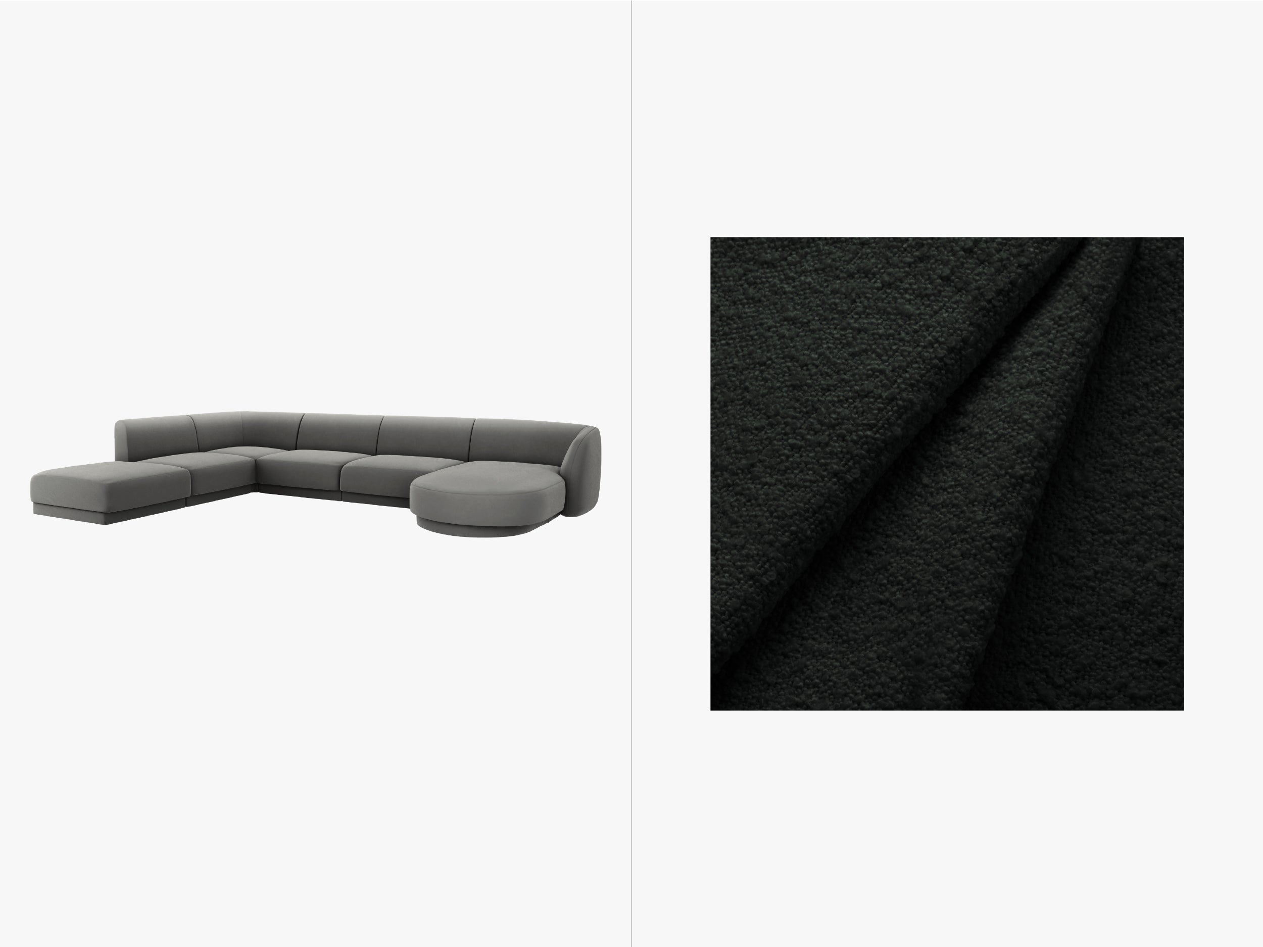 Sitzgarnitur Miley 330x255cm, Material: Bouclé