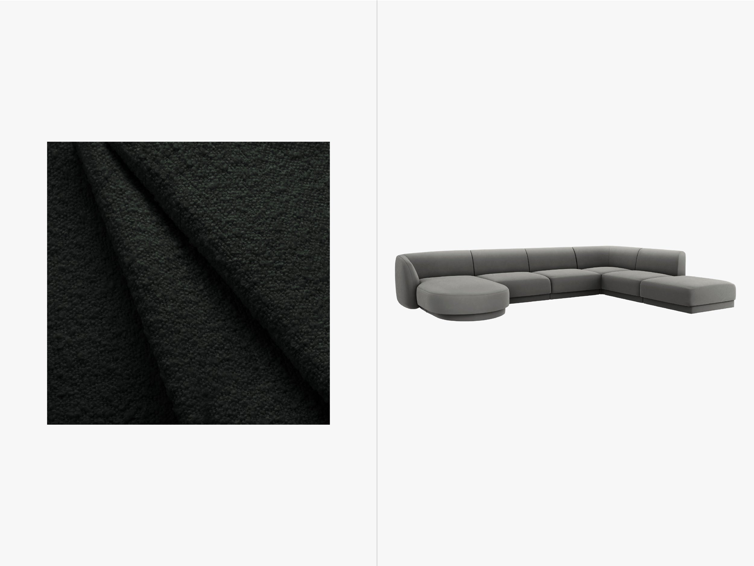 Sitzgarnitur Miley 330x255cm, Material: Bouclé