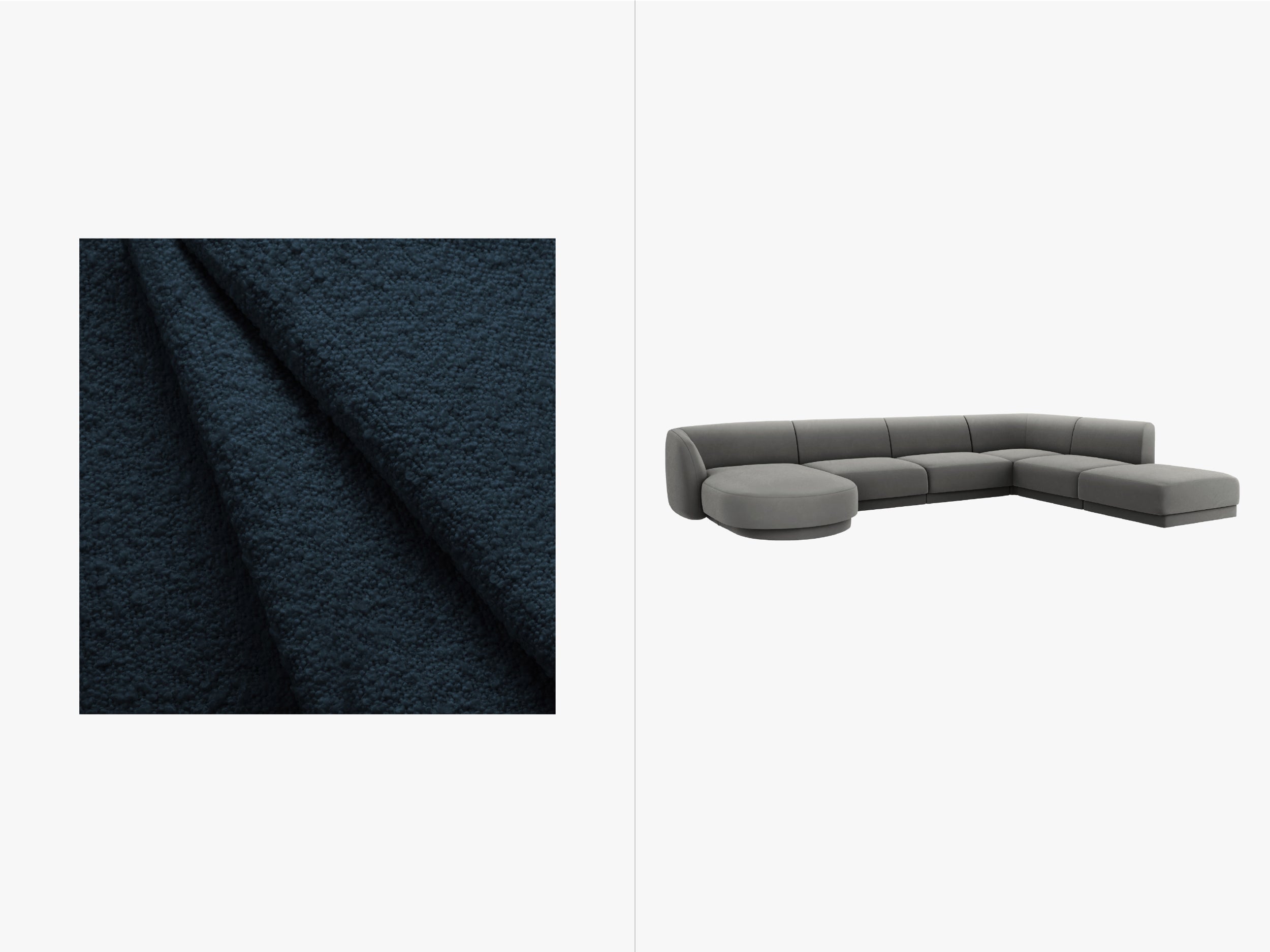 Sitzgarnitur Miley 330x255cm, Material: Bouclé