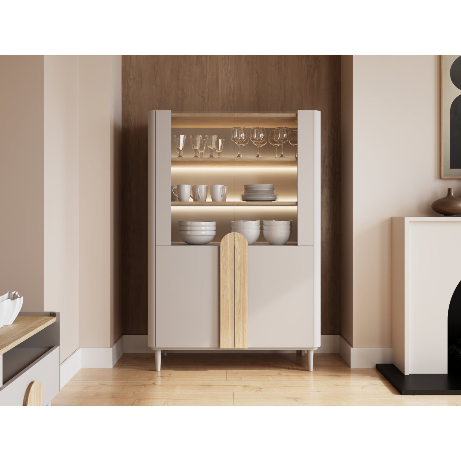 Vitrine Amilio 100x48cm, Material: MDF