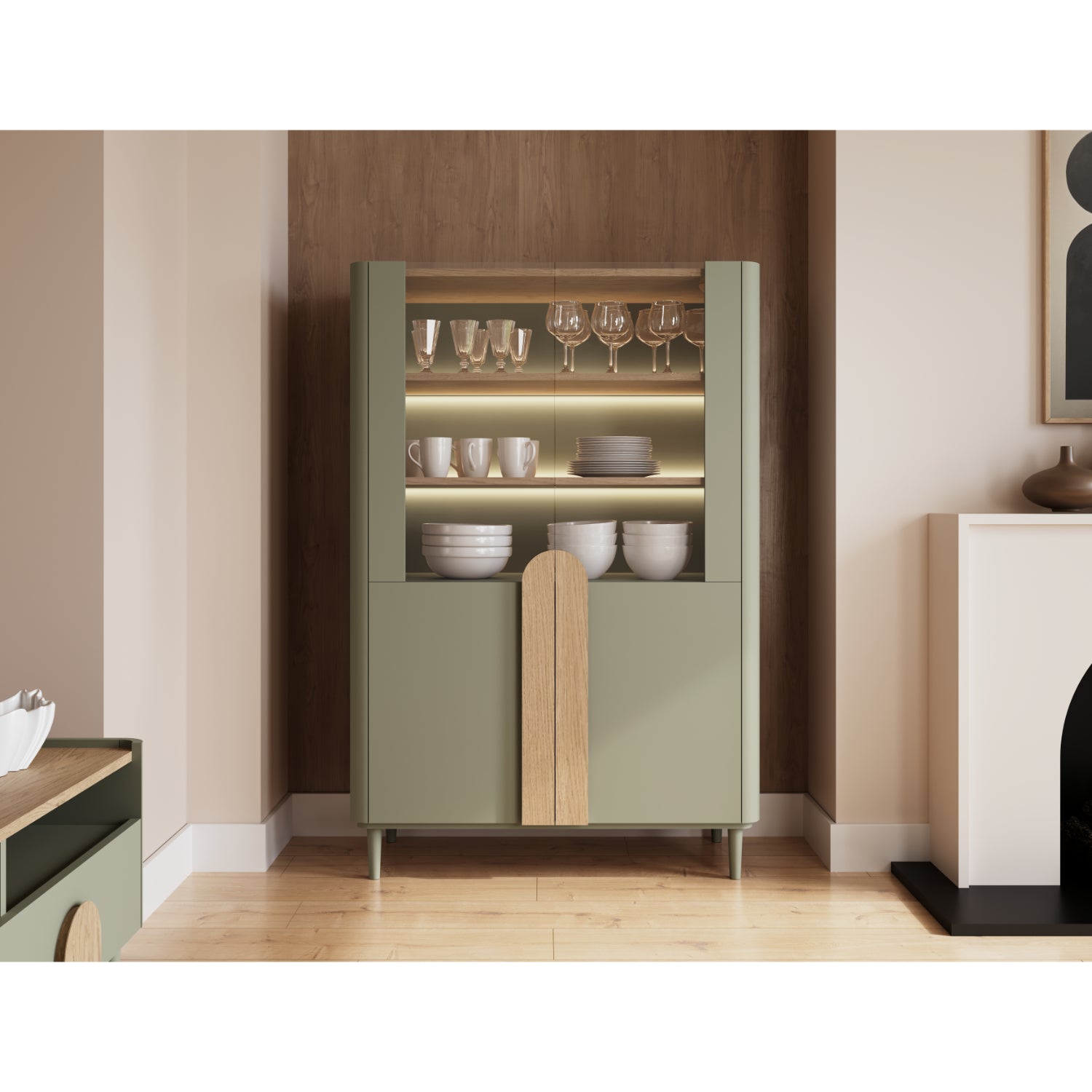 Vitrine Amilio 100x48cm, Material: MDF