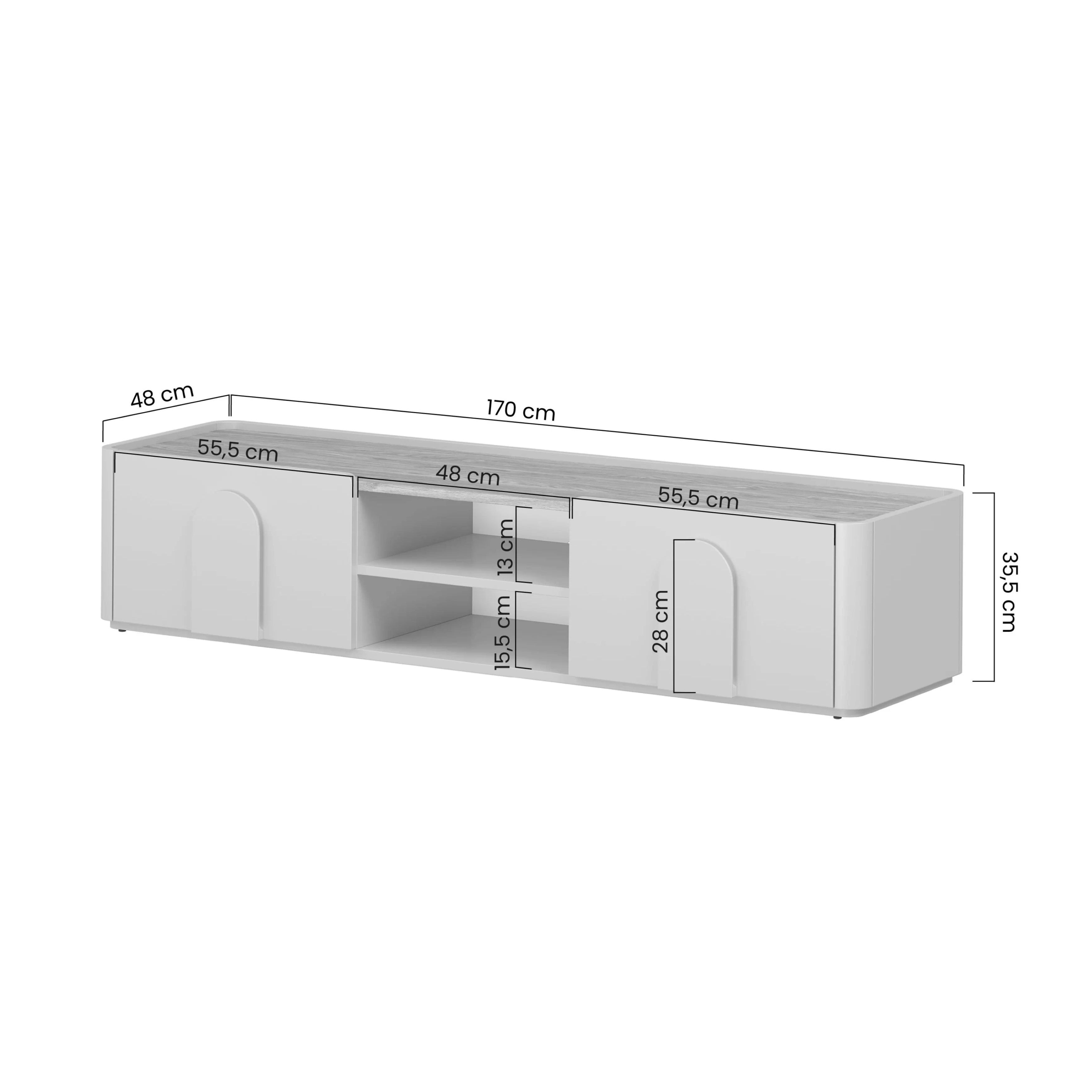 TV Kommode Amilio 170 cm, Material: MDF
