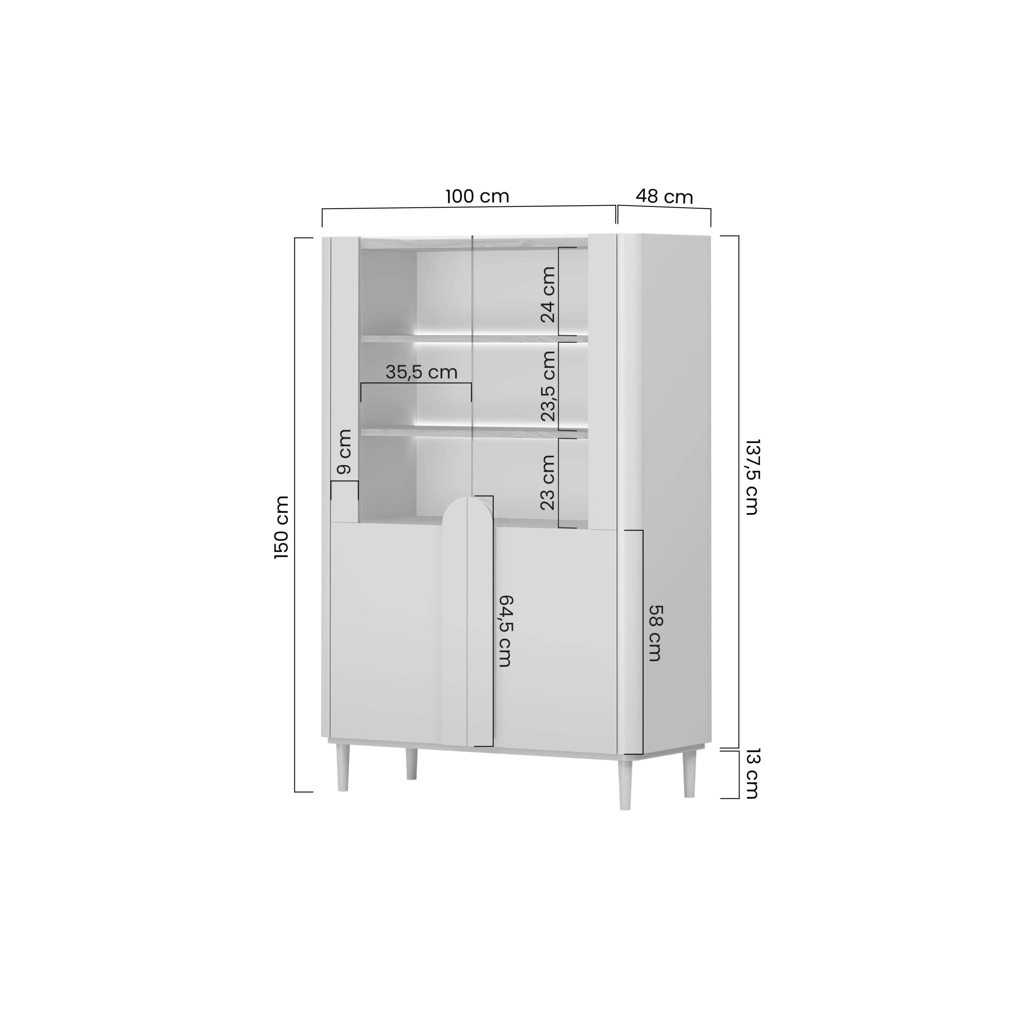 Vitrine Amilio 100x48cm, Material: MDF
