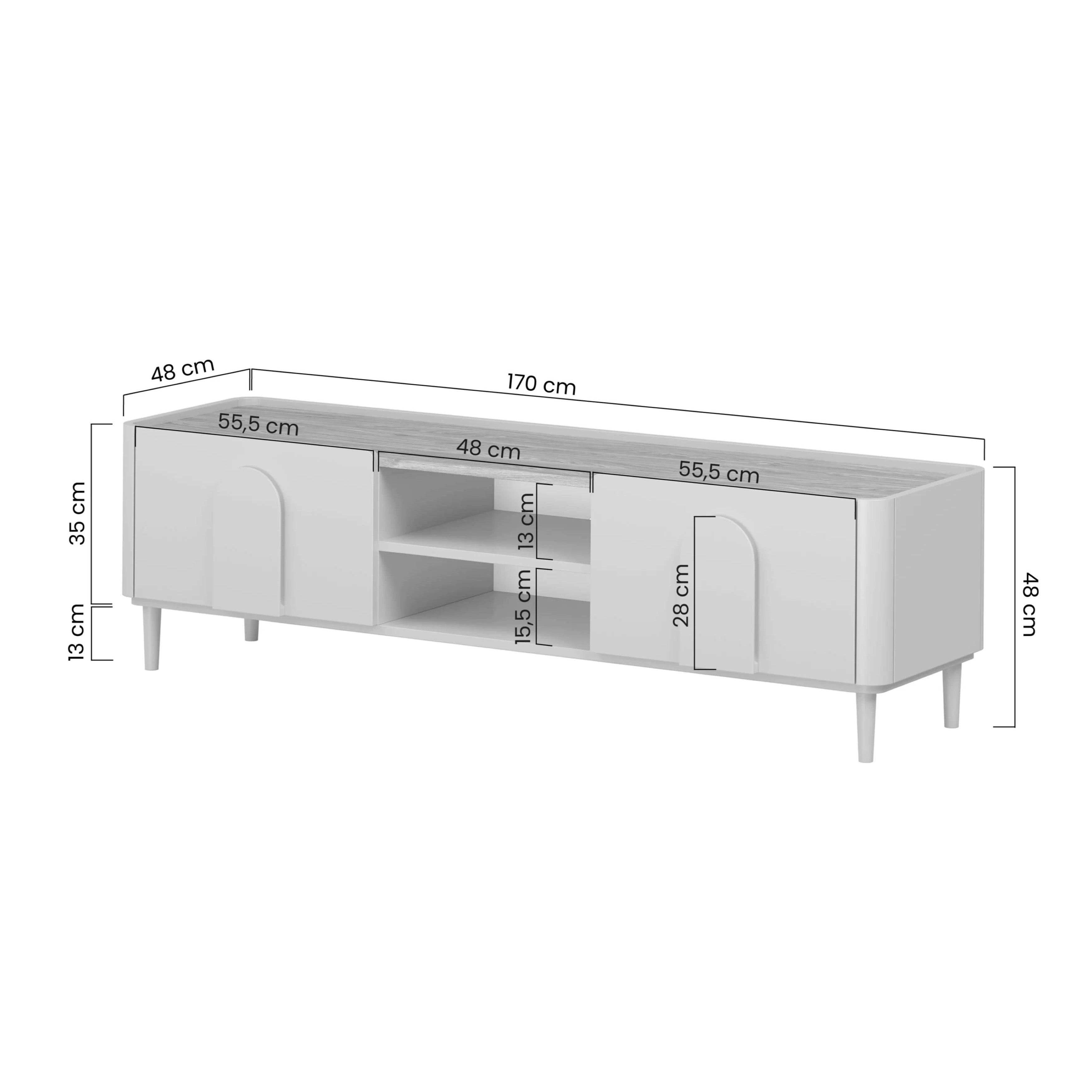 TV Kommode Amilio 170 cm, Material: MDF