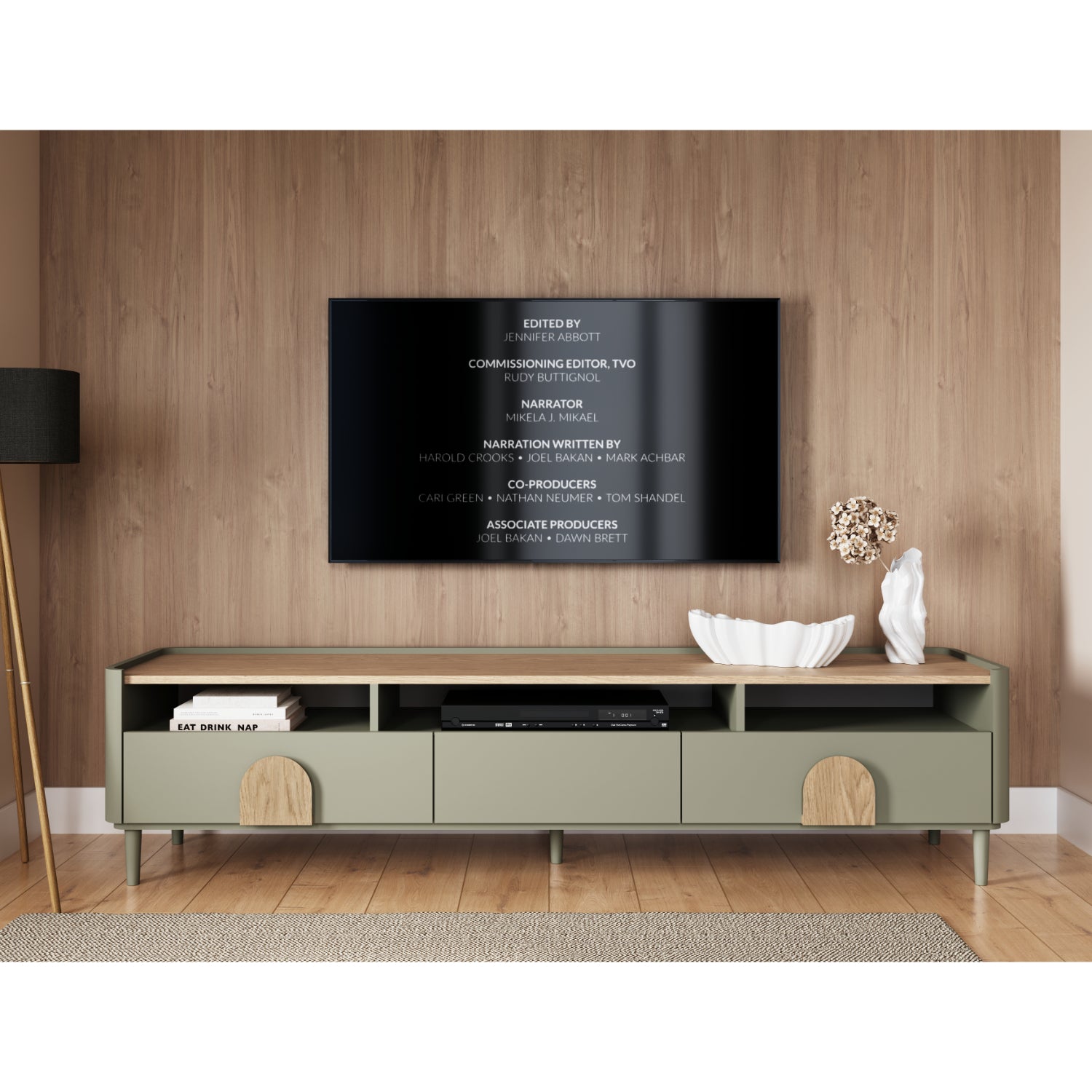 TV Kommode Amilio 200 cm, Material: MDF