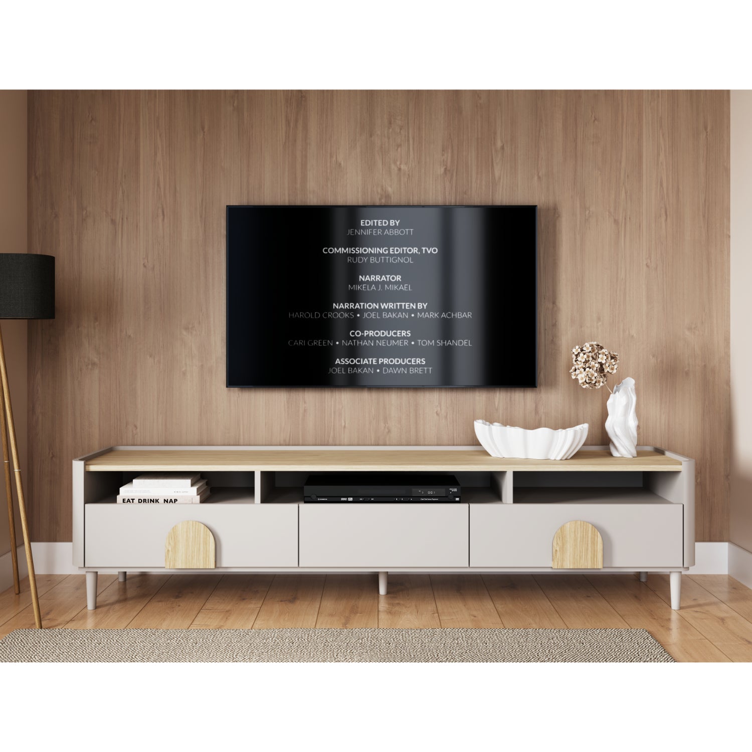 TV Kommode Amilio 200 cm, Material: MDF