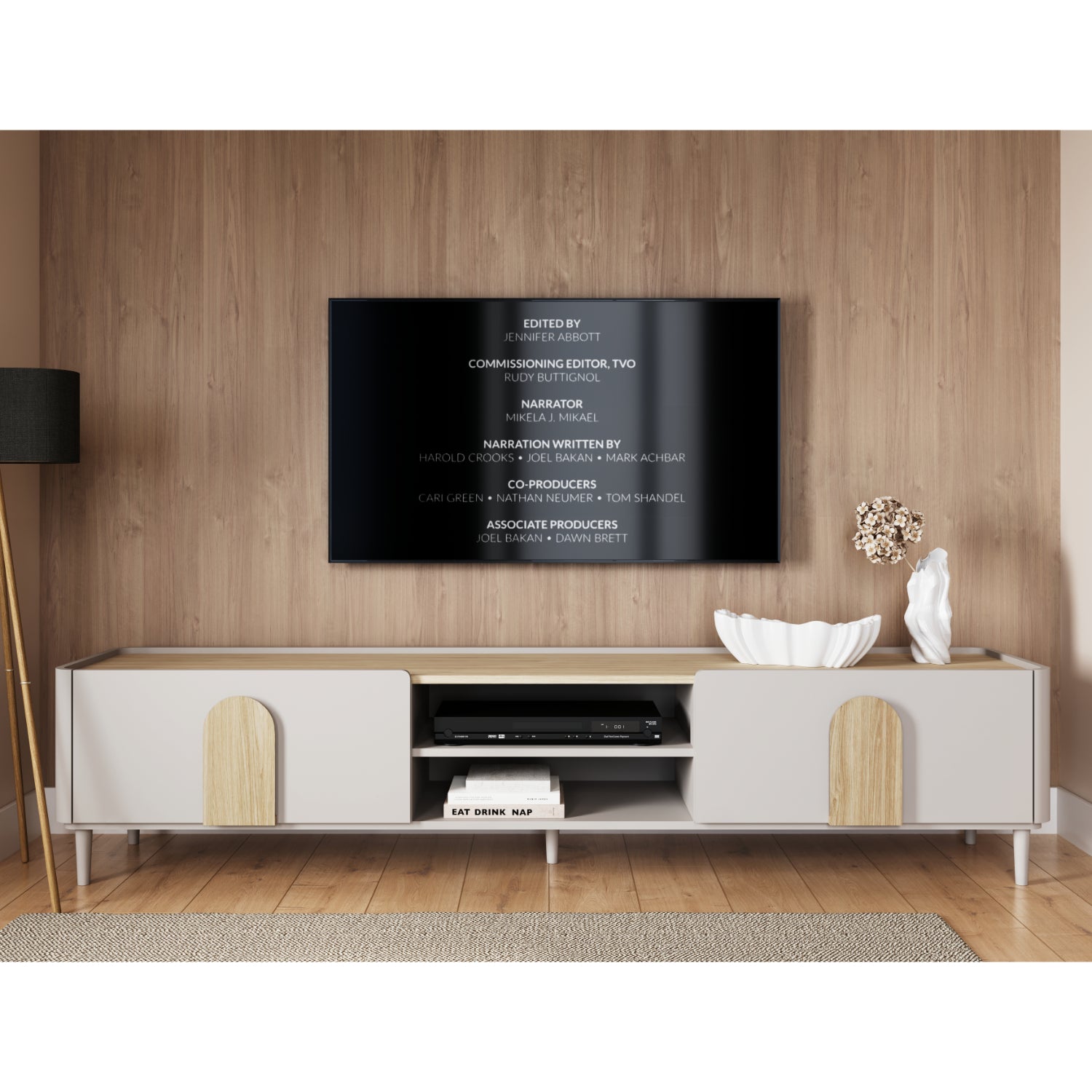 TV Kommode Amilio 220 cm, Material: MDF