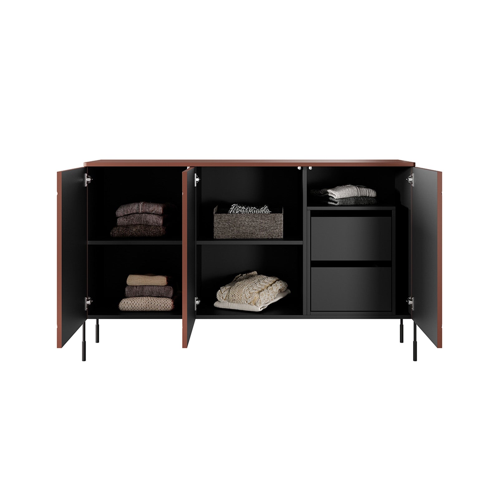 Sonatia Kommode 150cm, 3 Türen und 2 Schubladen, Material: MDF