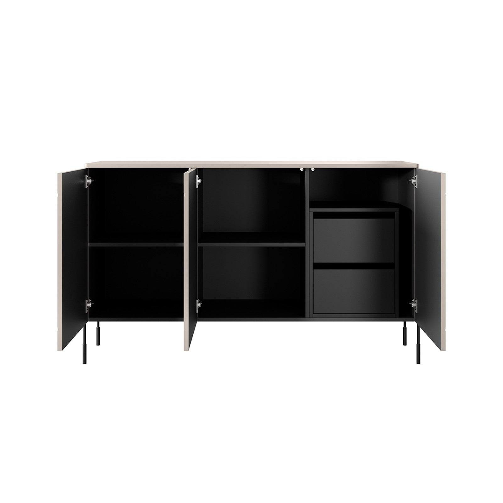 Sonatia Kommode 150cm, 3 Türen und 2 Schubladen, Material: MDF