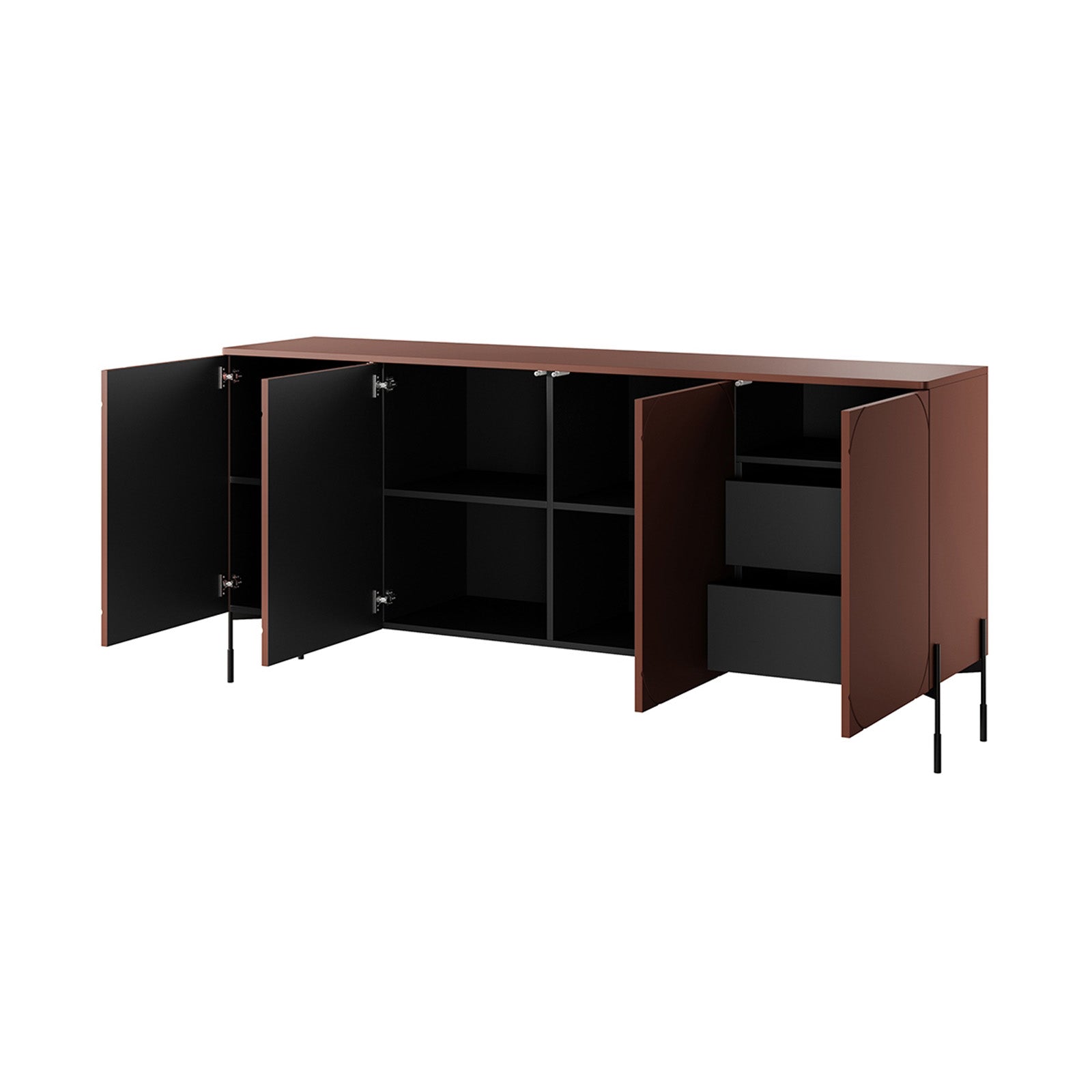 Sonatia Kommode 200cm, 4 Türen und 2 Schubladen, Material: MDF