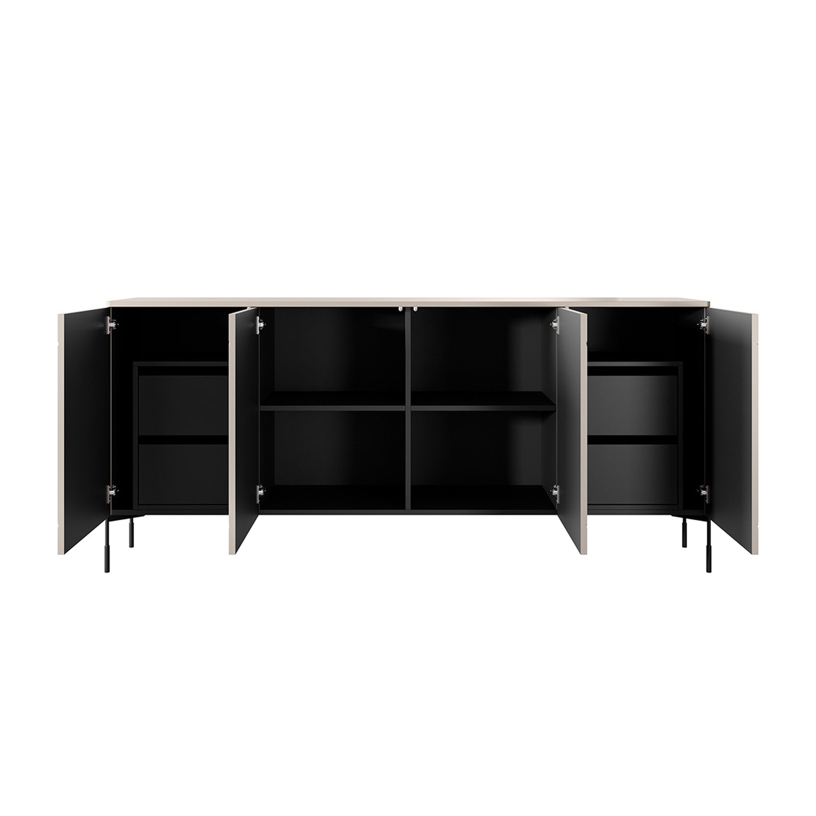 Sonatia Kommode 200cm, 4 Türen und 4 Schubladen, Material: MDF