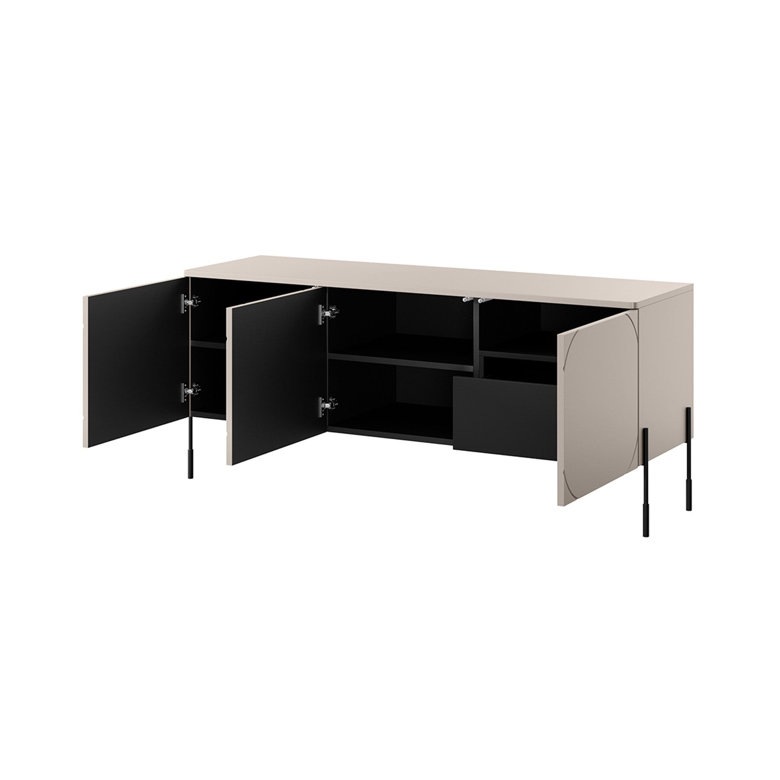 Sonatia Kommode 150cm, 3 Türen und 1 Schublade, Material: MDF