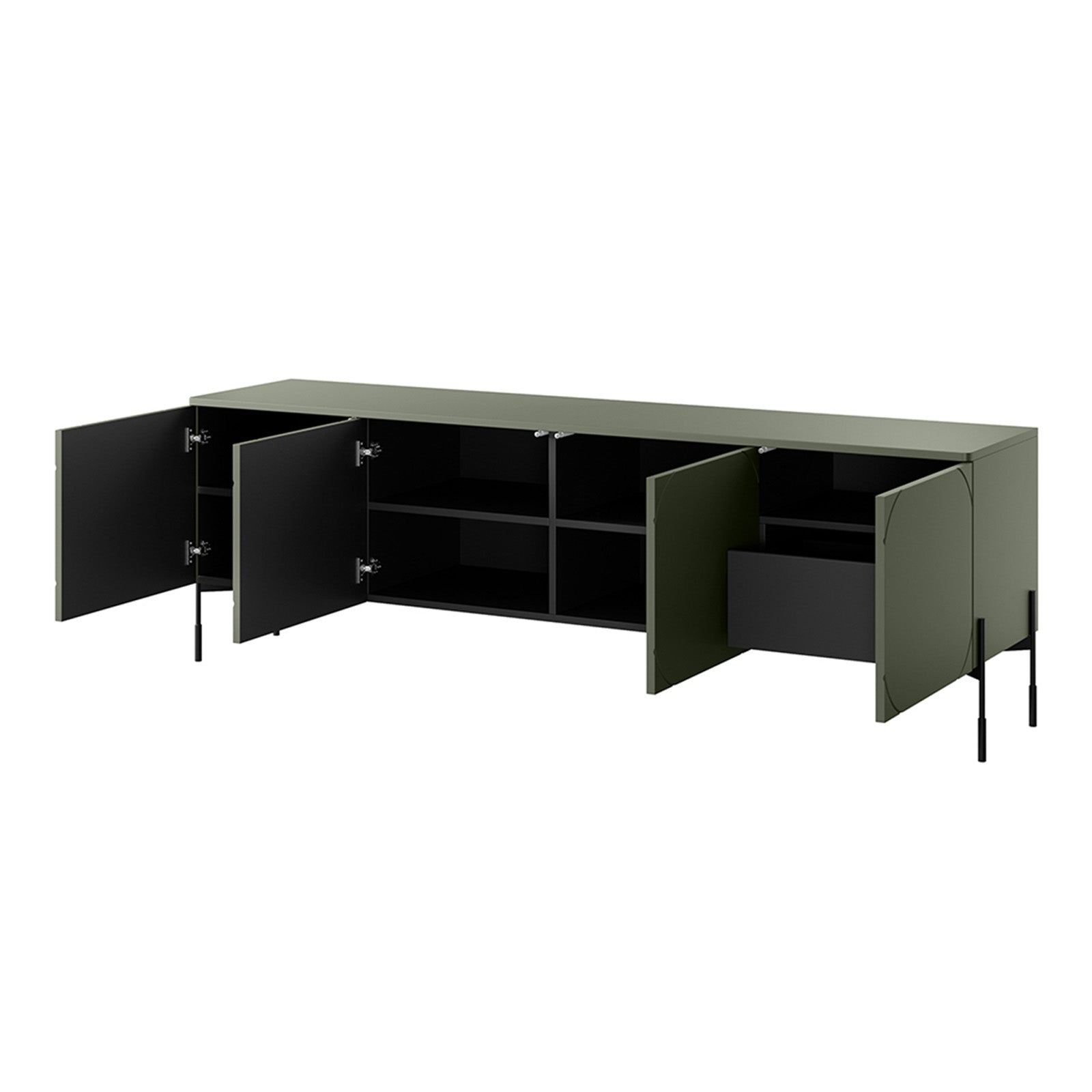 Sonatia Kommode 200cm, 4 Türen und 1 Schublade, Material: MDF