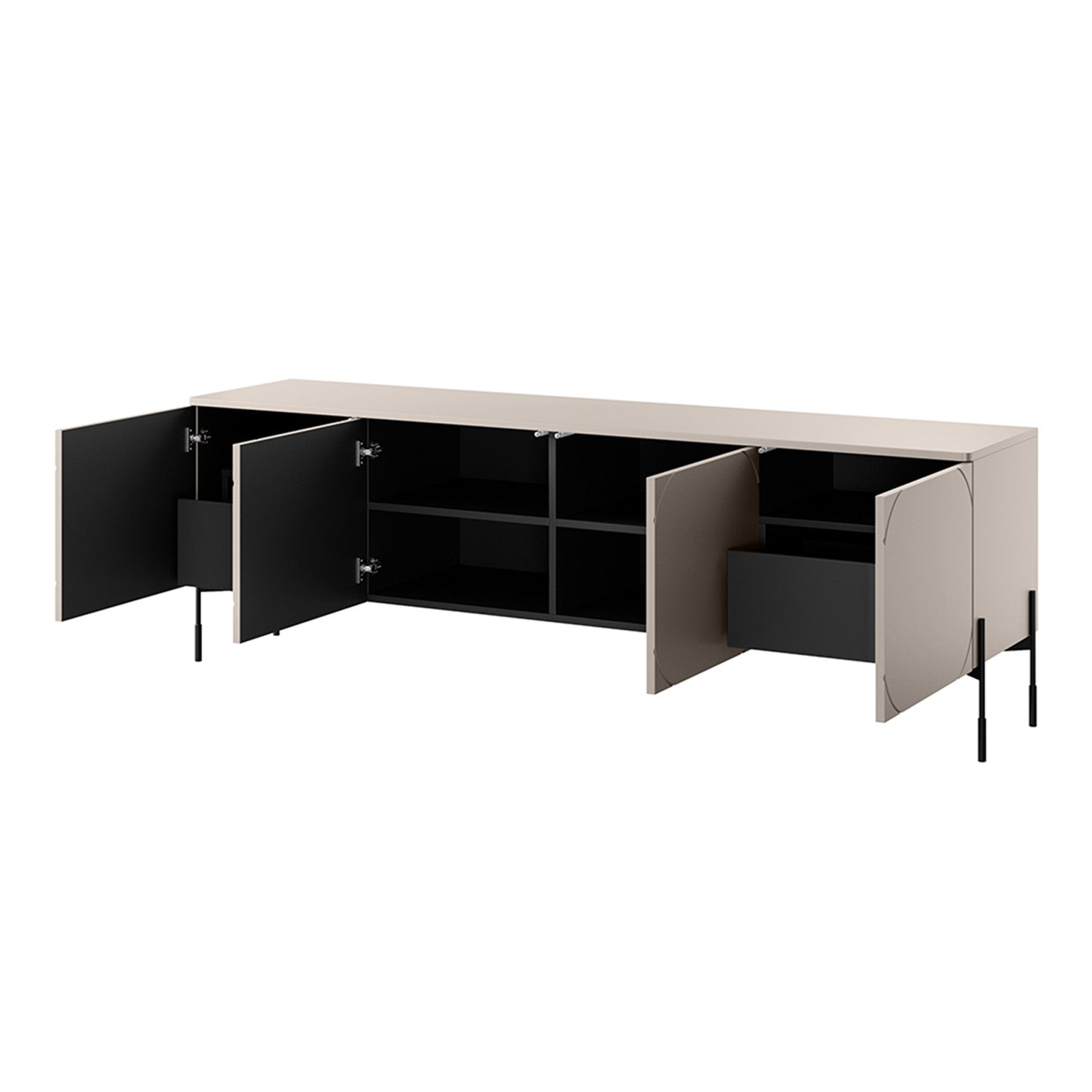 Sonatia Kommode 200cm, 4 Türen und 2 Schubladen, Material: MDF