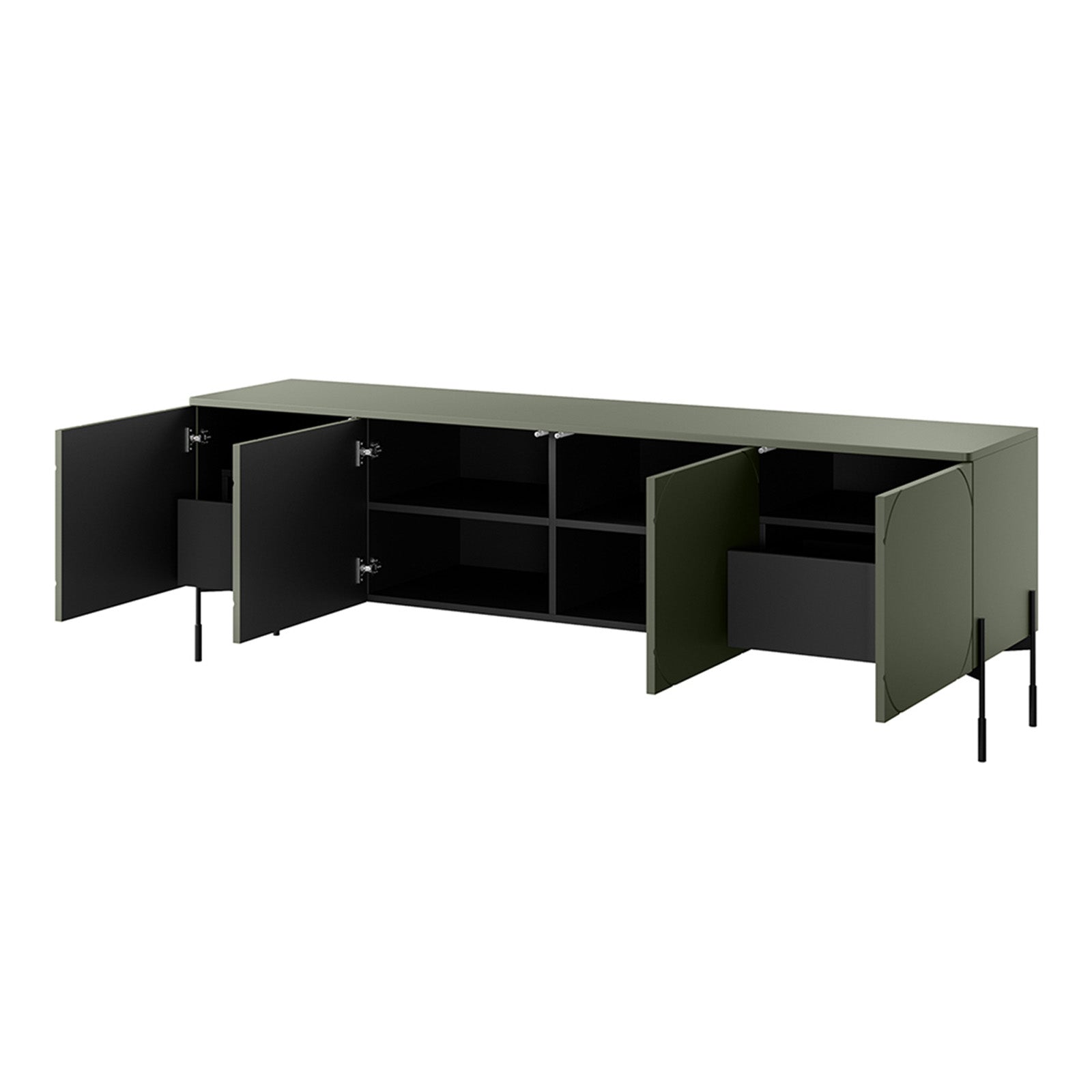 Sonatia Kommode 200cm, 4 Türen und 2 Schubladen, Material: MDF