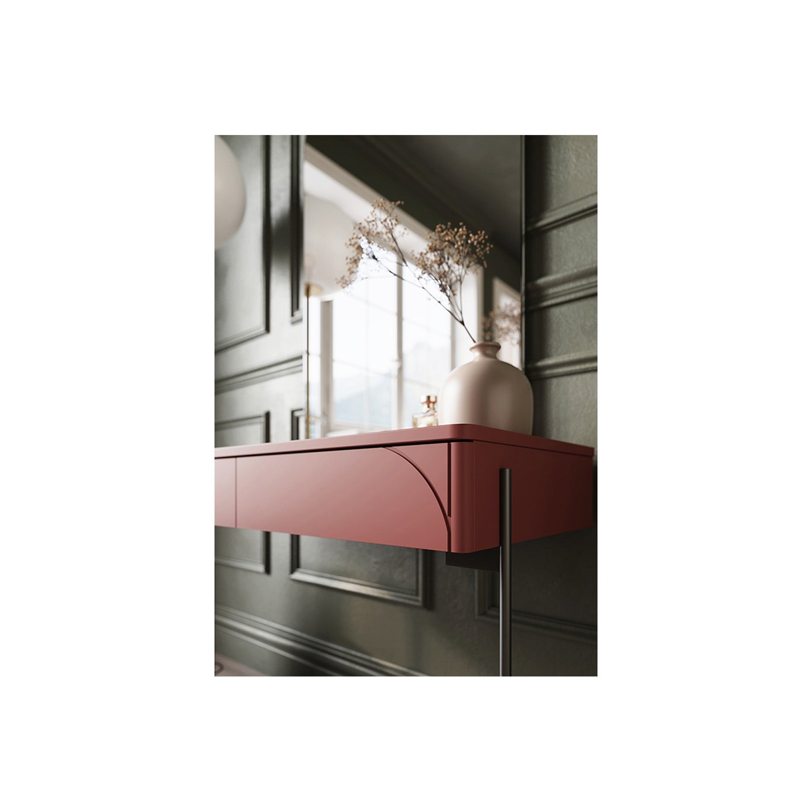 Beistelltisch Sonatia 104cm, 2 Schubladen, Material: MDF