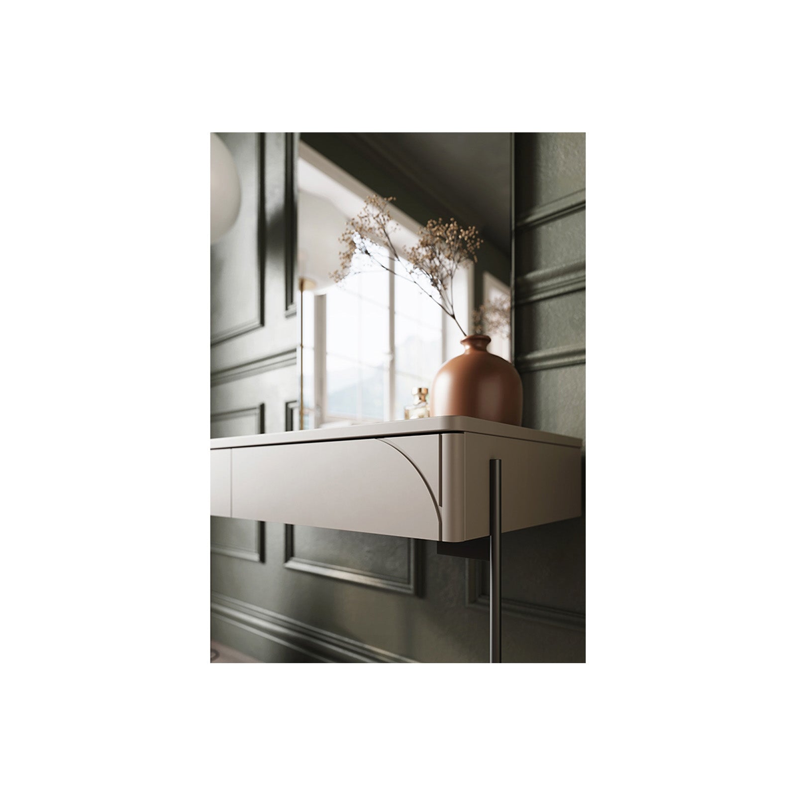 Beistelltisch Sonatia 104cm, 2 Schubladen, Material: MDF