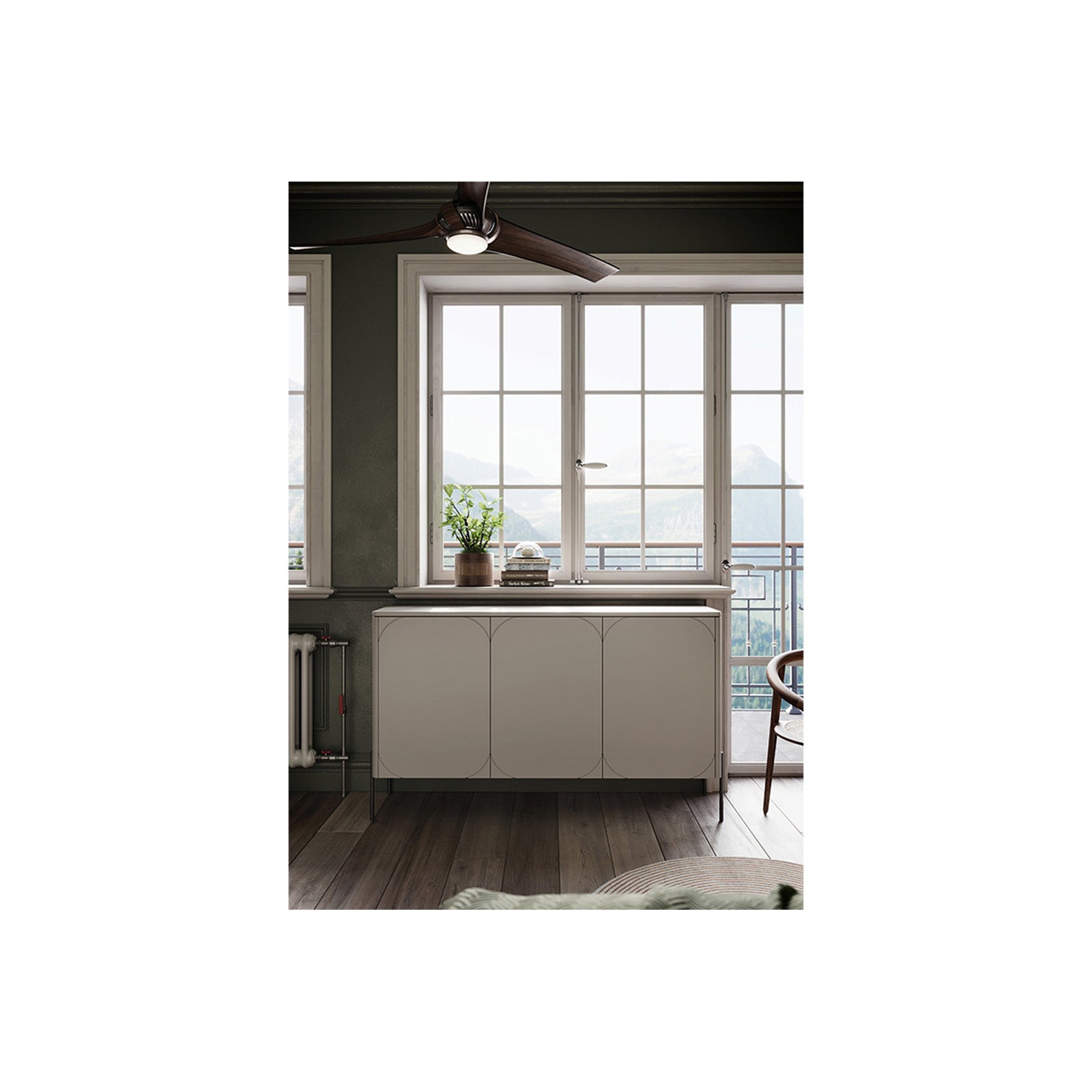 Sonatia Kommode 150cm, 3 Türen und 2 Schubladen, Material: MDF