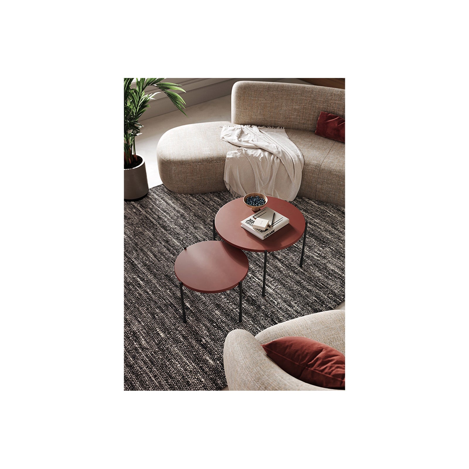 Sonatia runder Couchtisch 45cm, Material: MDF